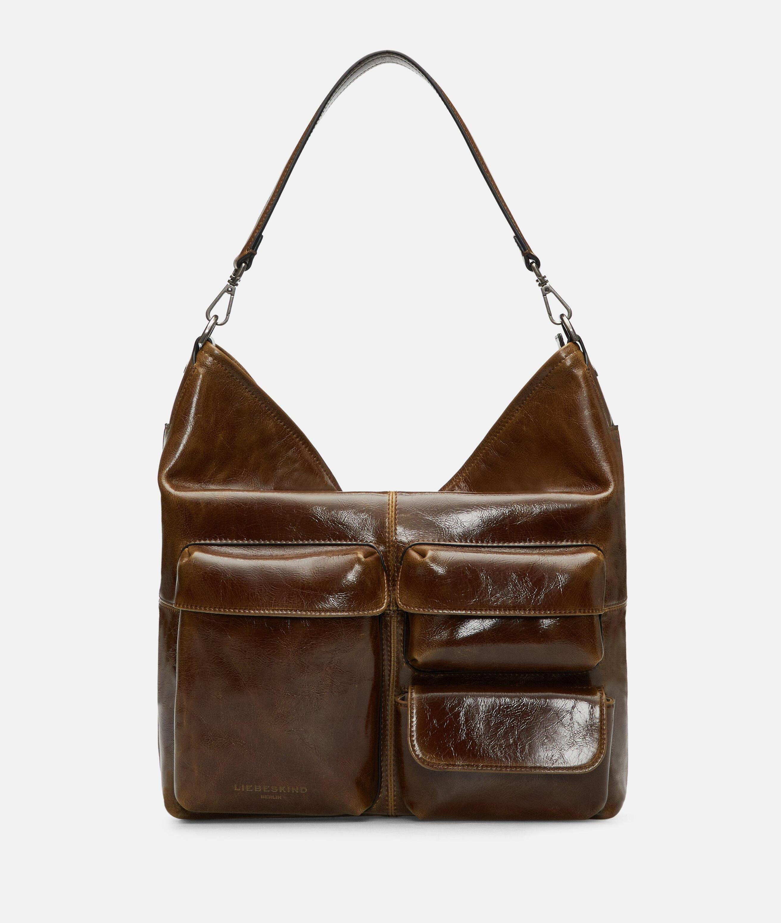 Liebeskind Berlin Schultertasche Archive LK 204 Hobo M, Geräumige Tasche in Lacklederoptik mit glossy Finish