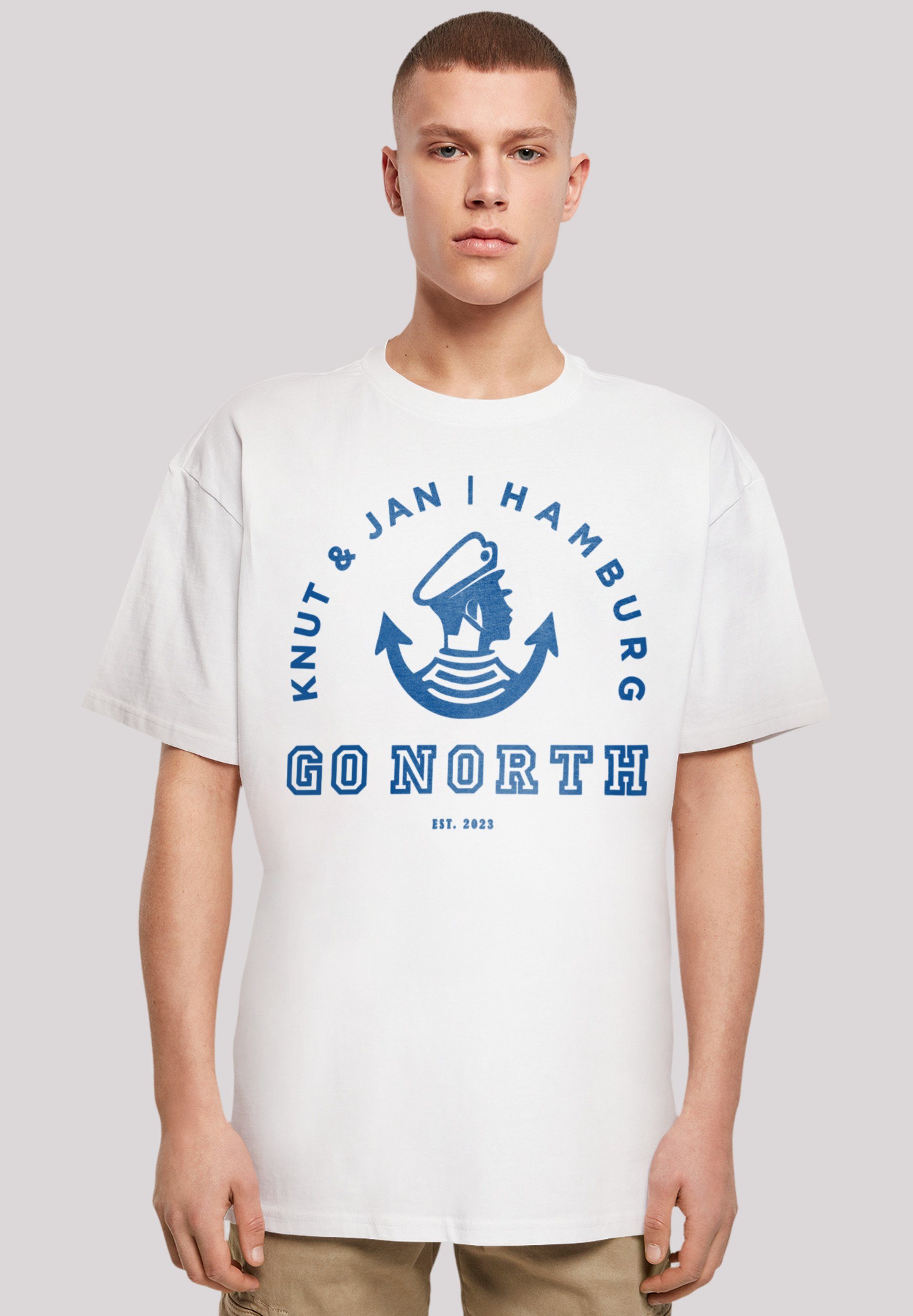 F4NT4STIC T-Shirt Go North Knut Print weiß Jan Jan & Logo Hamburg Knut Hamburg &