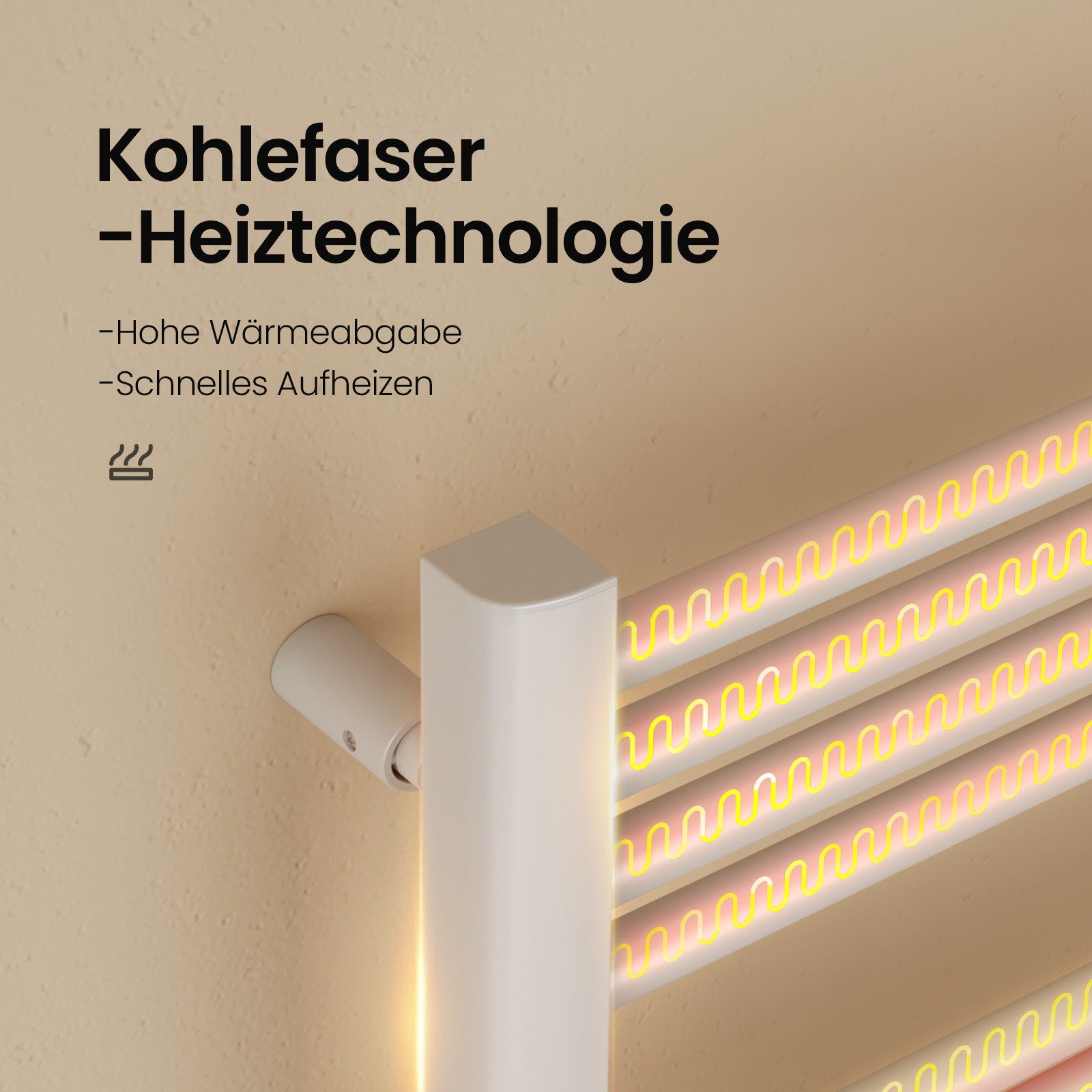 EMKE Elektrischer Badheizkörper 96x54 cm, Handtuchwärmer günstig online kaufen