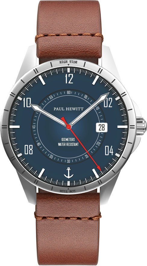 PAUL HEWITT Quarzuhr »Tide Runner Marineblau Silber Leder Braun und Nato  Marineblau, PH002830«, (Set, 2-tlg., mit Wechselband) online kaufen | OTTO