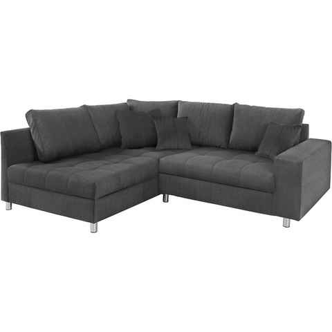 Mr. Couch Ecksofa Tobi L-Form, wahlweise mit Kaltschaum (140kg Belastung/Sitz), RGB-LED-Beleuchtung