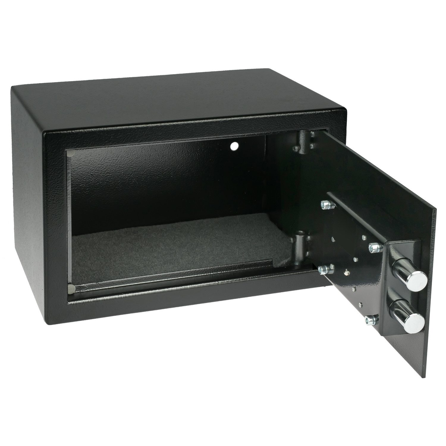 HMF Möbeltresor Safe Tresor mit Schlüssel, Möbeltresor, 31 x 20 x 20 cm, Schwarz