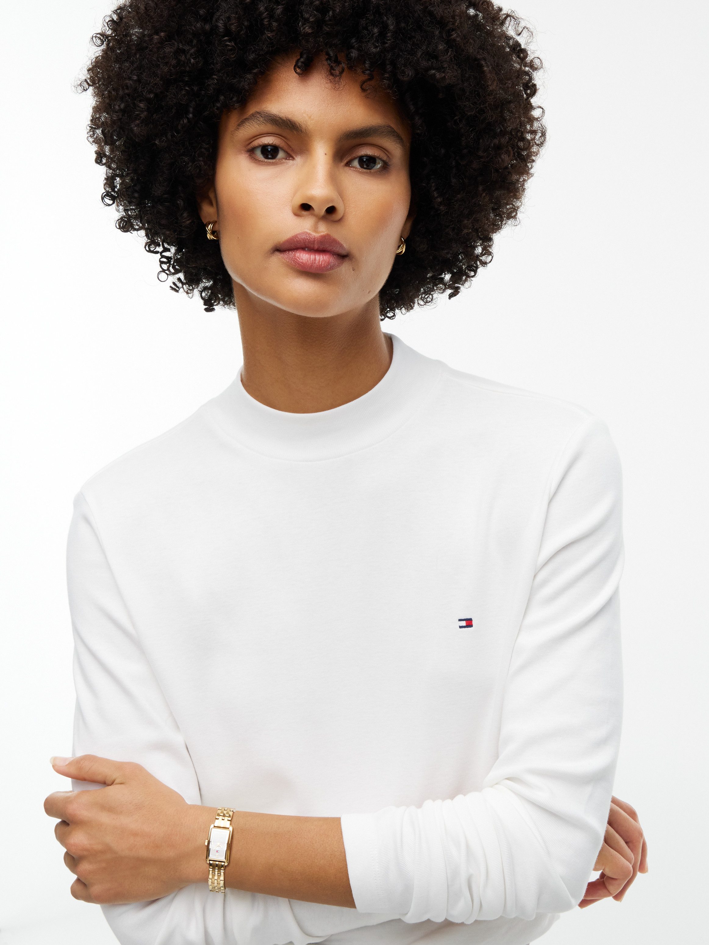 Tommy Hilfiger Langarmshirt SLIM CODY MOCK-NK LS Baumwolle, slim fit – Bild 2 von 5