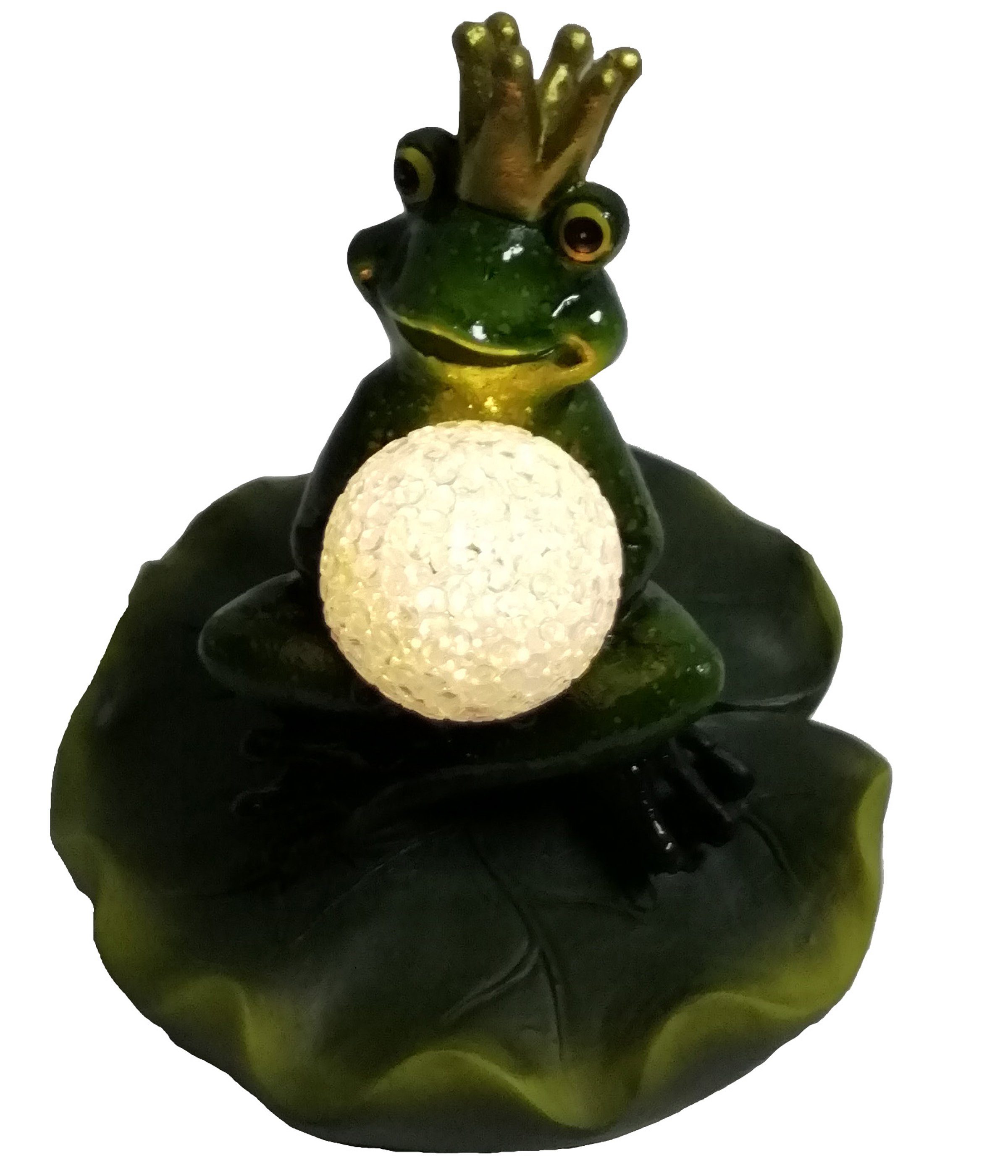 Dehner Gartenfigur »Froschkönig mit Solar, 16.2 x 15 x 15.3 cm«