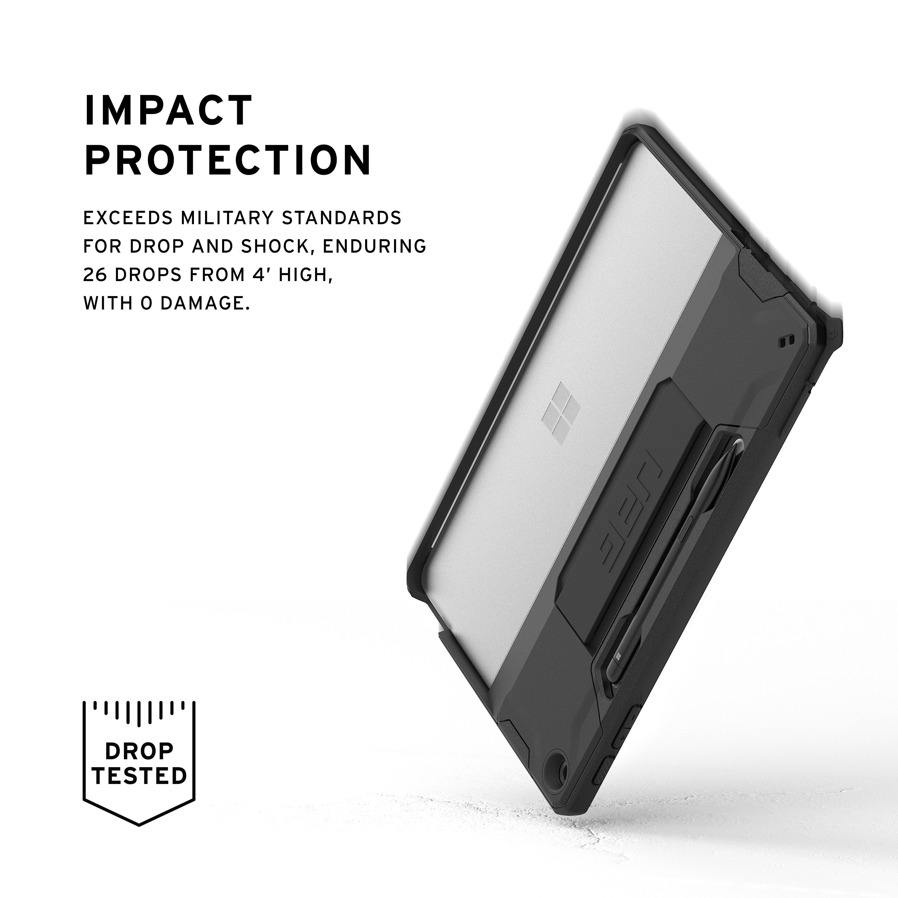 Urban Armor Gear Tablet-Hülle Scout Handstrap Case - Microsoft Surface Pro 12 Zoll Hülle, (Offizielle "Designed for Surface" Zertifizierung)