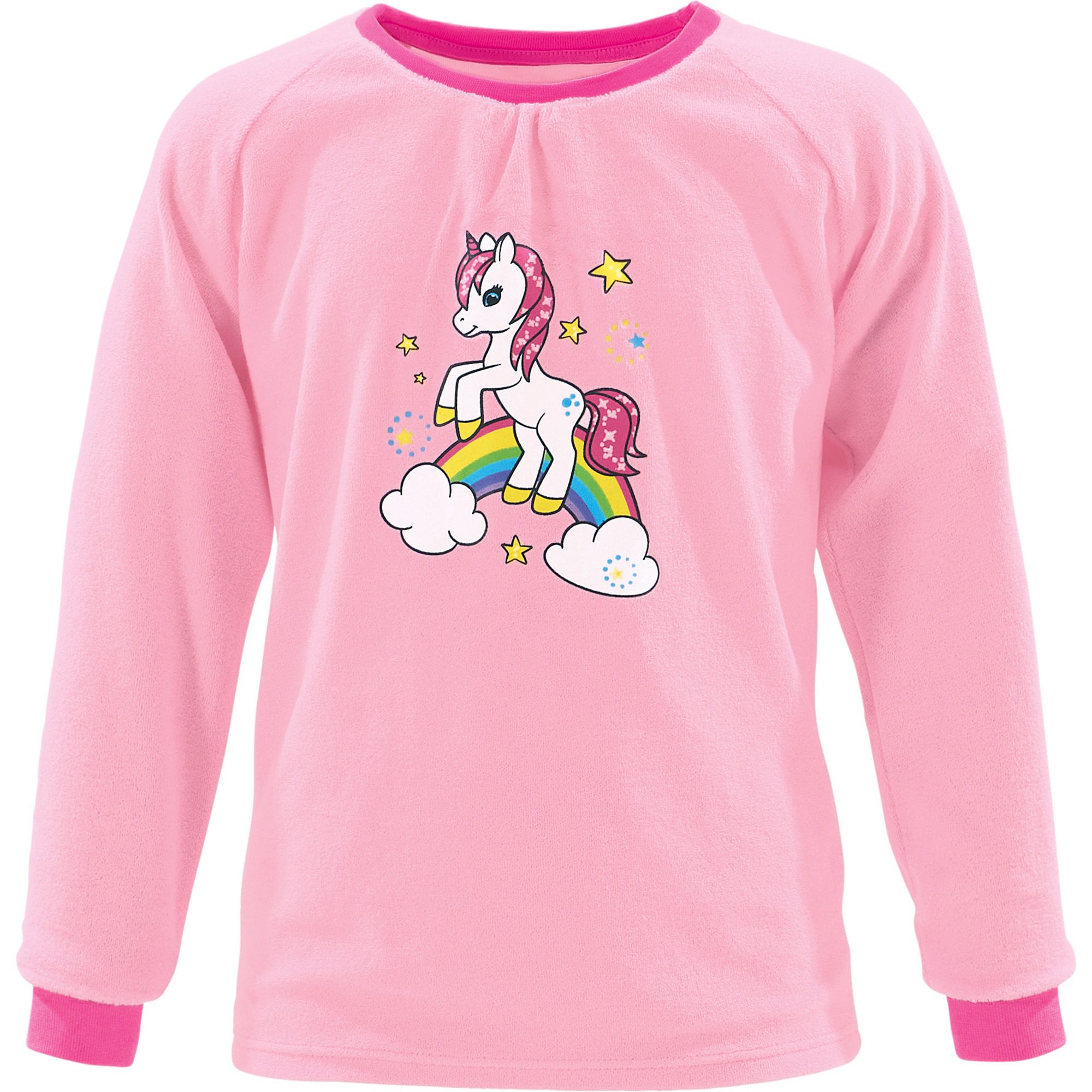 Erwin Müller Pyjama Kinder-Schlafanzug Frottee Tiermotive: Einhorn/Sterne