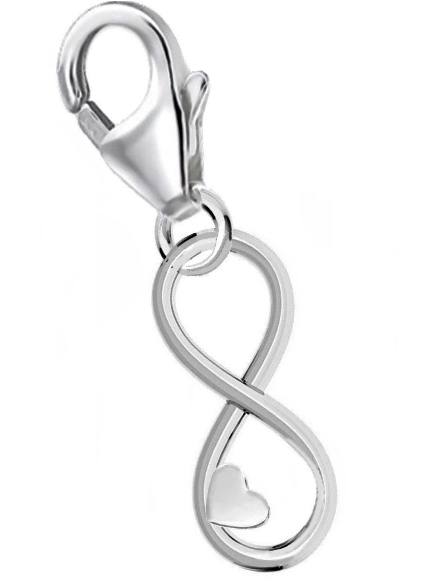 Goldene Hufeisen Charm Kristall Unendlichkeit Karabiner Charm Anhänger 925 Sterlingsilber