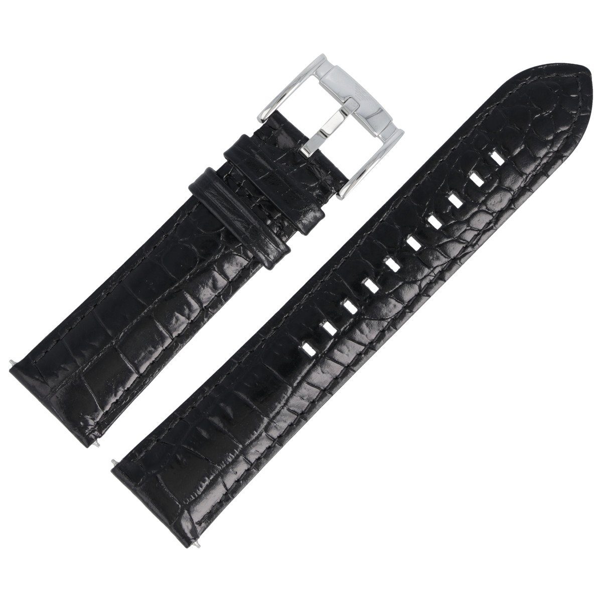 Emporio Armani Uhrenarmband 22mm Leder Schwarz AR-2411