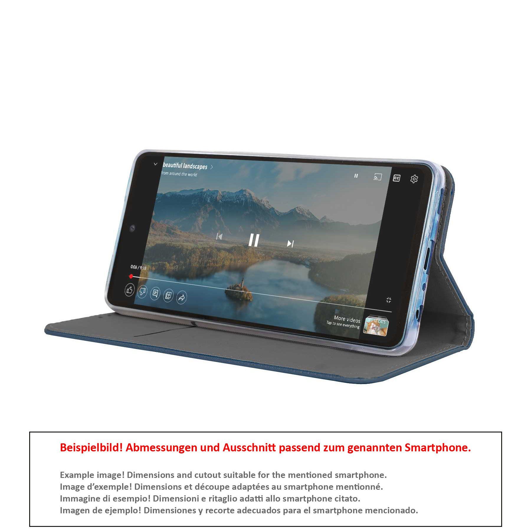 mtb more energy Smartphone-Hülle Smart Magnet für Huawei P Smart S, Enjoy 10s, Y8p, Blau, Bookstyle Klapphülle Cover Wallet Case aus Kunstleder