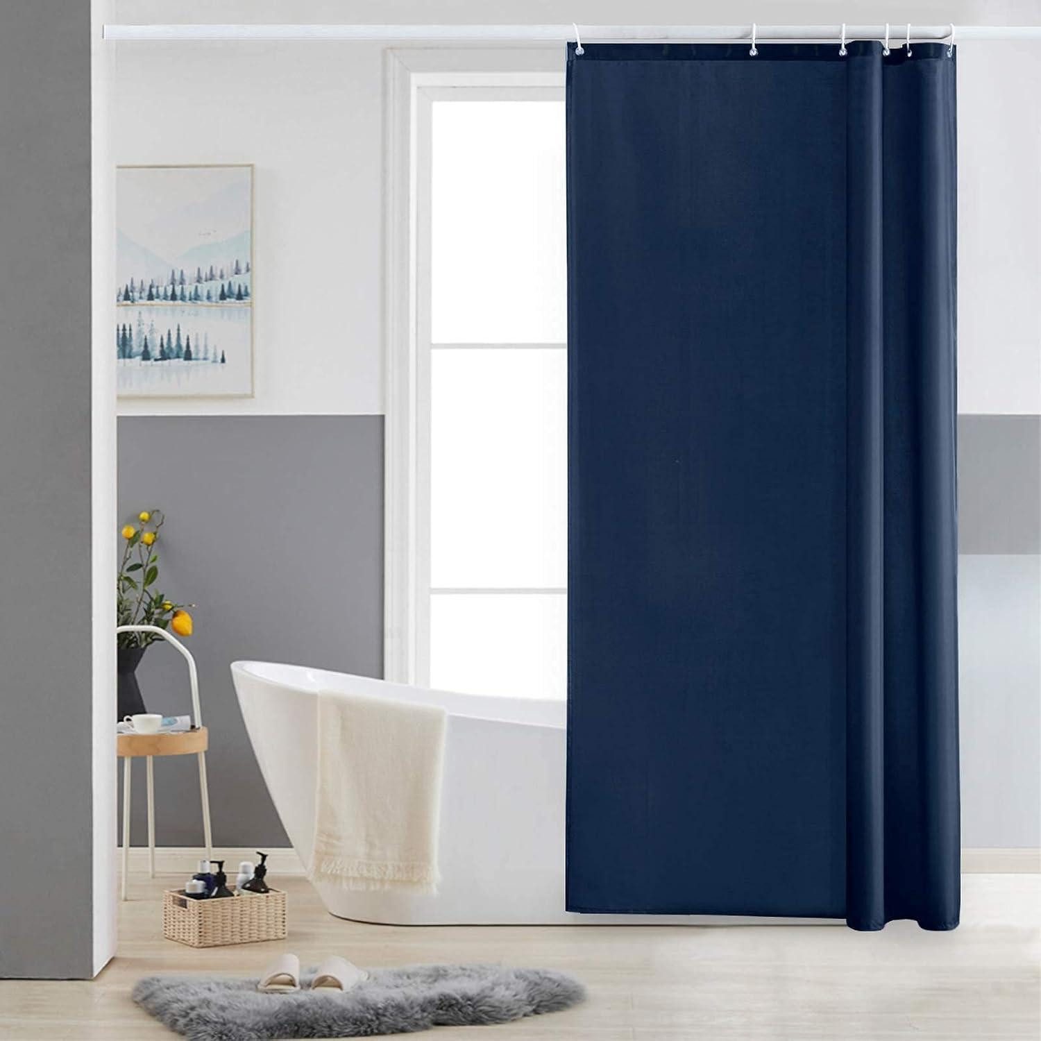 LuxusKollektion Duschvorhang Schmaler Duschvorhang Dunkelblau 80x180 Polyester Schimmelresistent Breite 80 cm