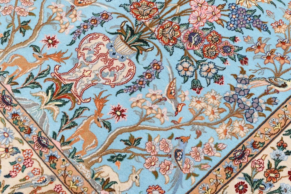 Orientteppich, rechteckig, 6 Handgeknüpfter Höhe: Nain mm Orientteppich Seidenkette Isfahan 108x160 Trading,