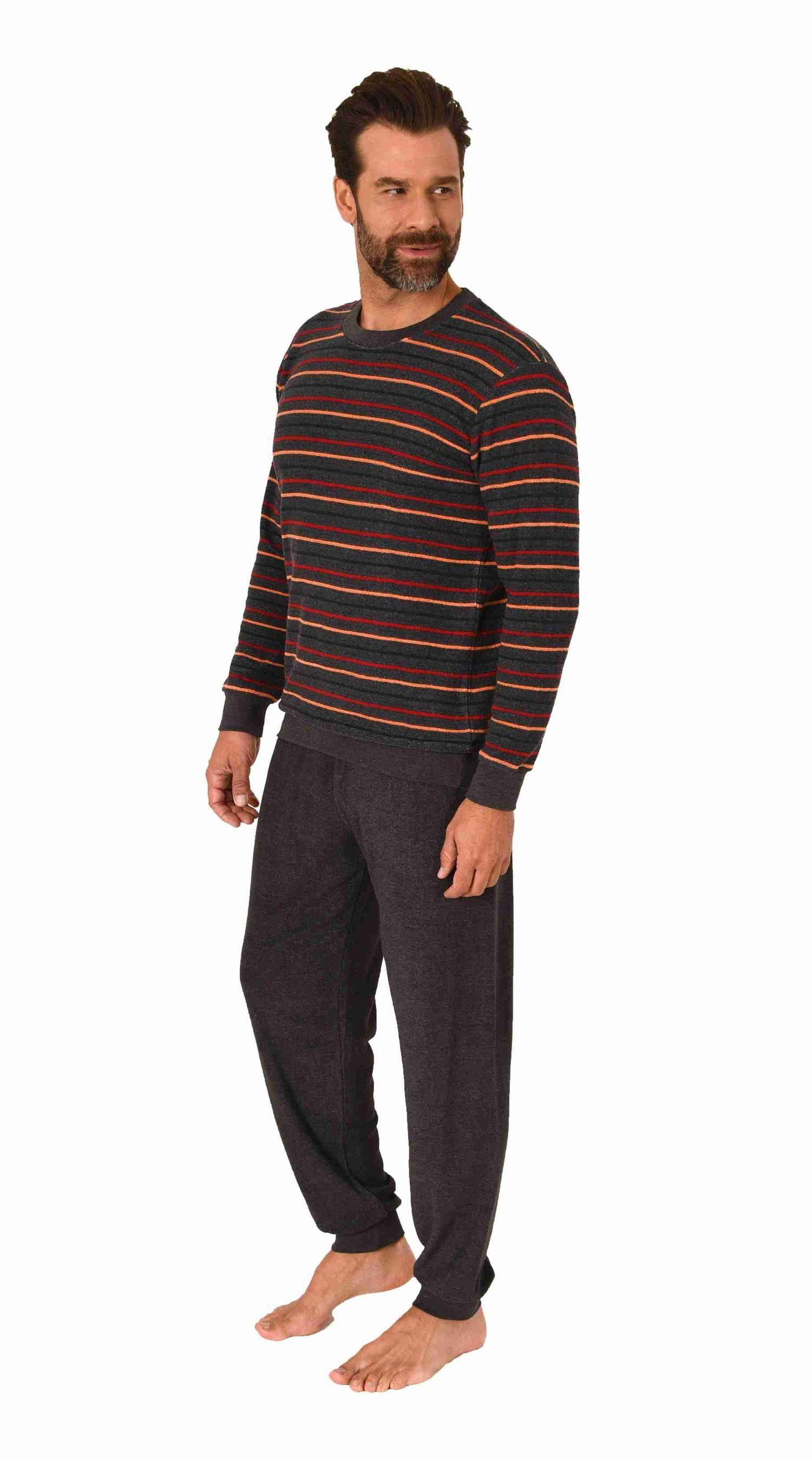 Normann Pyjama Herren langarm Frottee Schlafanzug günstig online kaufen