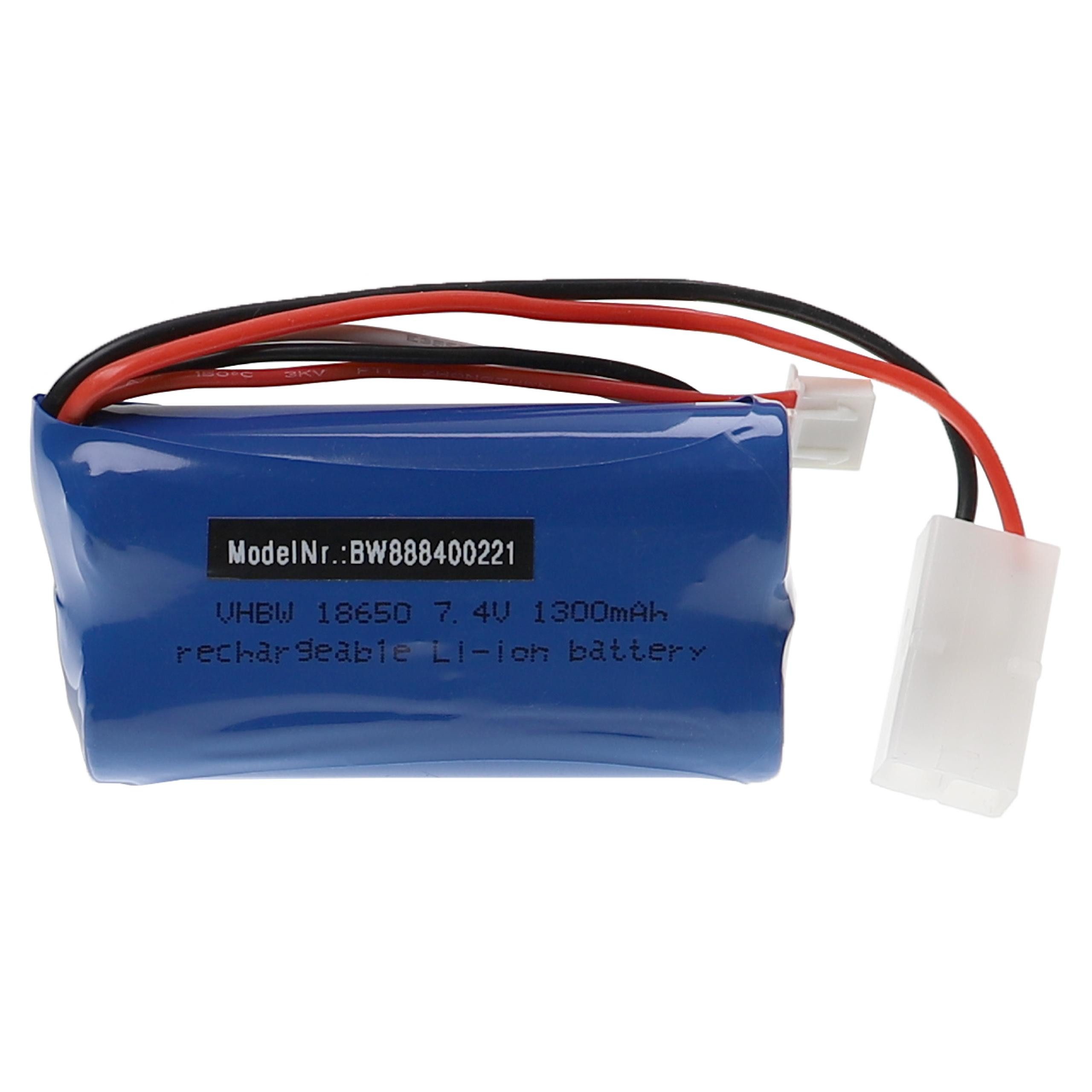 vhbw Akku passend für MZ 2856 Fernbedienung / Beleuchtung / Waffe / Akku Akku 1300 mAh (7,4 V, 1 St), Leistungsfähiger Austausch-Akku für Ihre RC Modelle, Wiederaufladbar