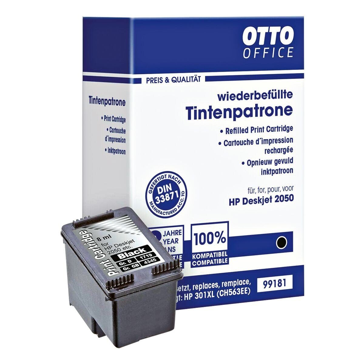 Otto Office Tintenpatrone (1-tlg., ersetzt HP »CH563EE« Nr. 301XL, schwarz)