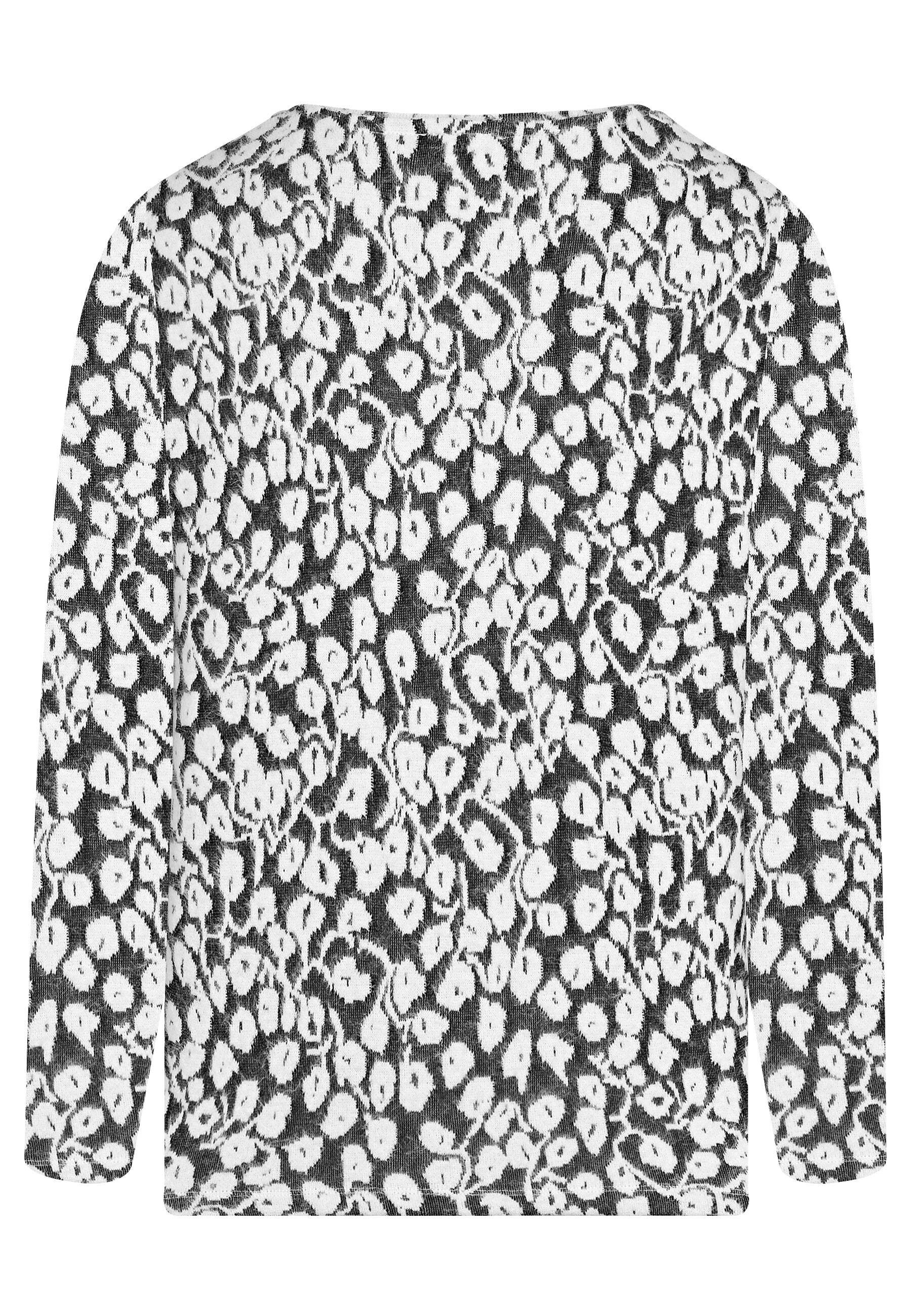 elanza T-Shirt Shirt mit floralem Muster in Anthrazit/Weiß (1-tlg) günstig online kaufen