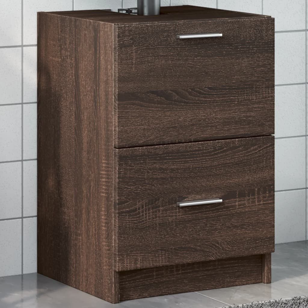 vidaXL Schrankmodule Waschbeckenunterschrank Braun Eichen-Optik 40x37x59 cm günstig online kaufen