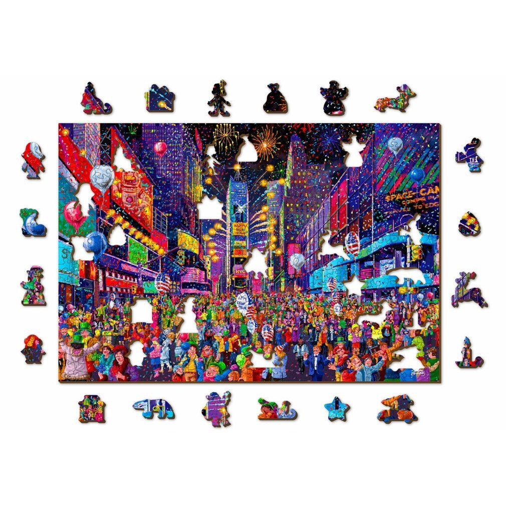 Wooden City Puzzle Holzpuzzle Silvester 2in1, 505 Teile ECO, Puzzleteile