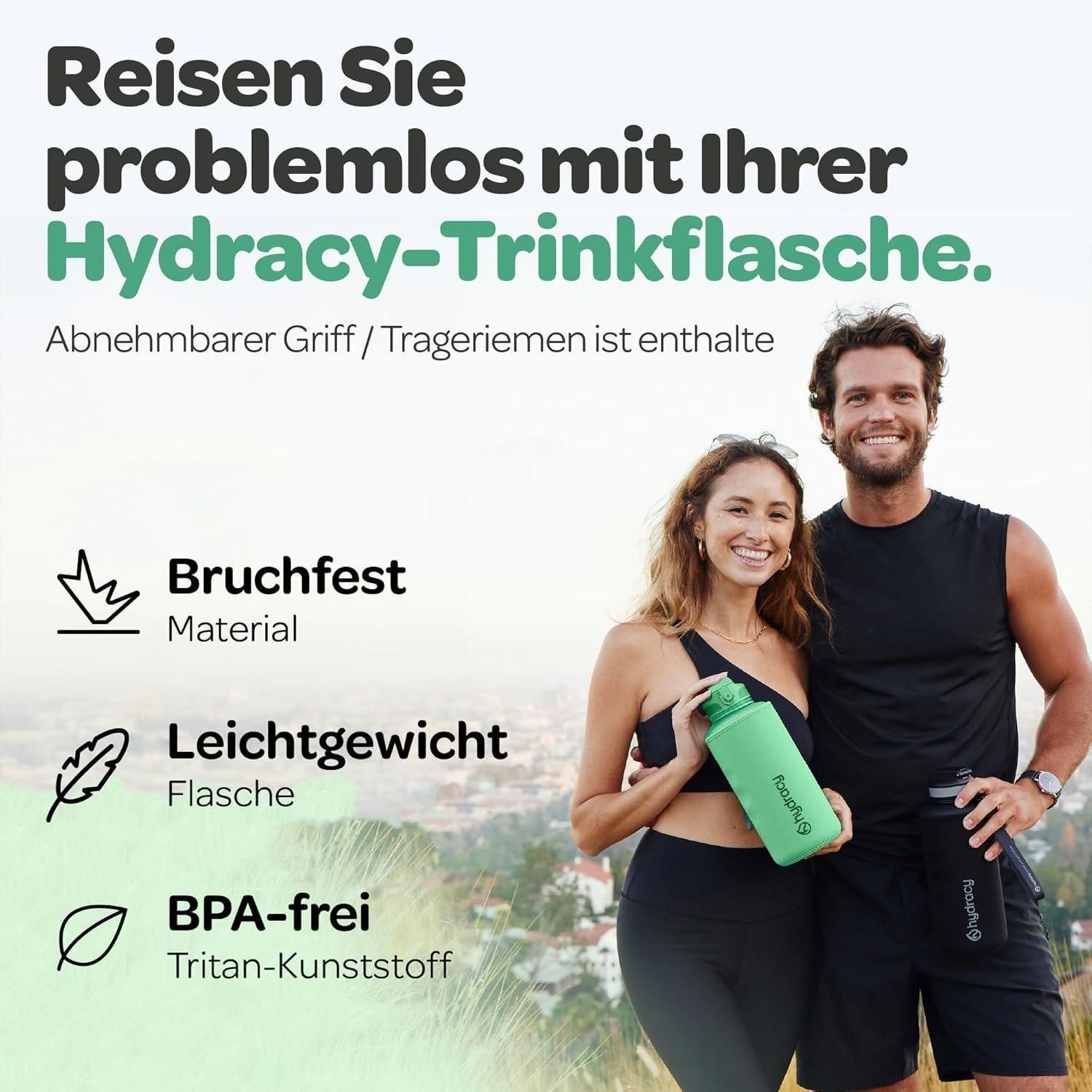 LuxusKollektion Trinkflasche Trinkflasche Zeitmarkierung BPAfrei 2L Strohhalm Aqua Grün