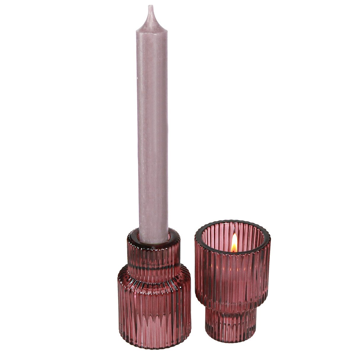 Florists Products Tischvase Glas Kerzenhalter Berry Retro Tischdeko für Stabkerzen &, 4 Stück