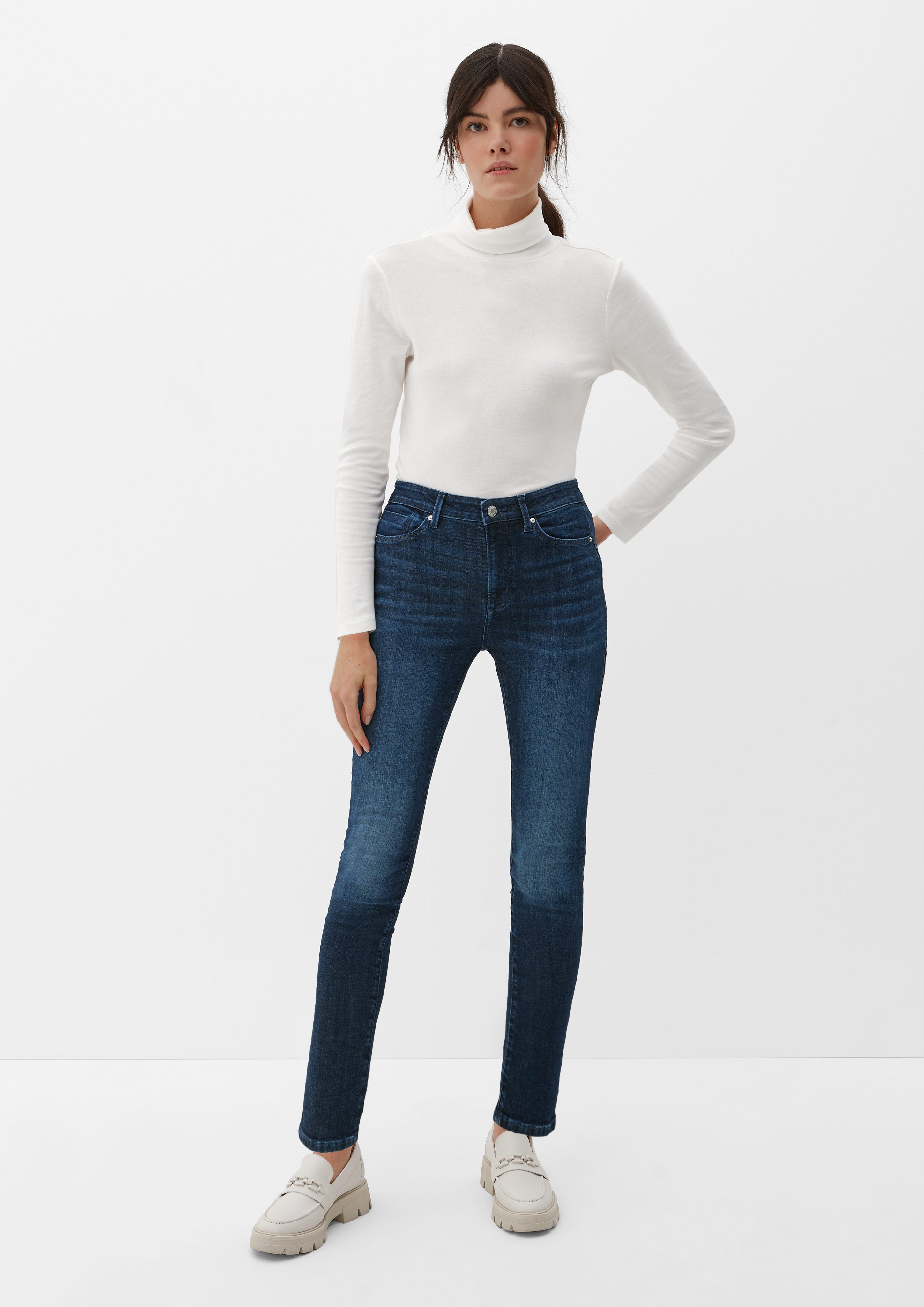 Izabell Jeans Fit Leg High / Skinny s.Oliver / Skinny Waschung Rise / 5-Pocket-Jeans dunkelblau