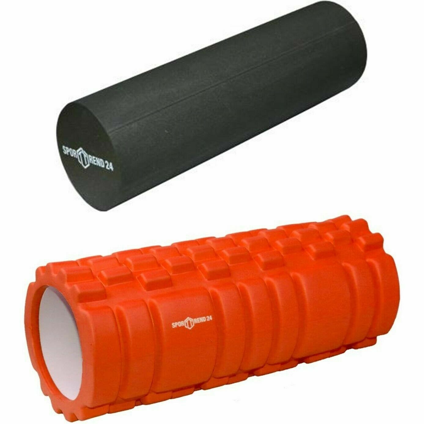 Massagerolle Faszienrollen Set Schwarz + Orange