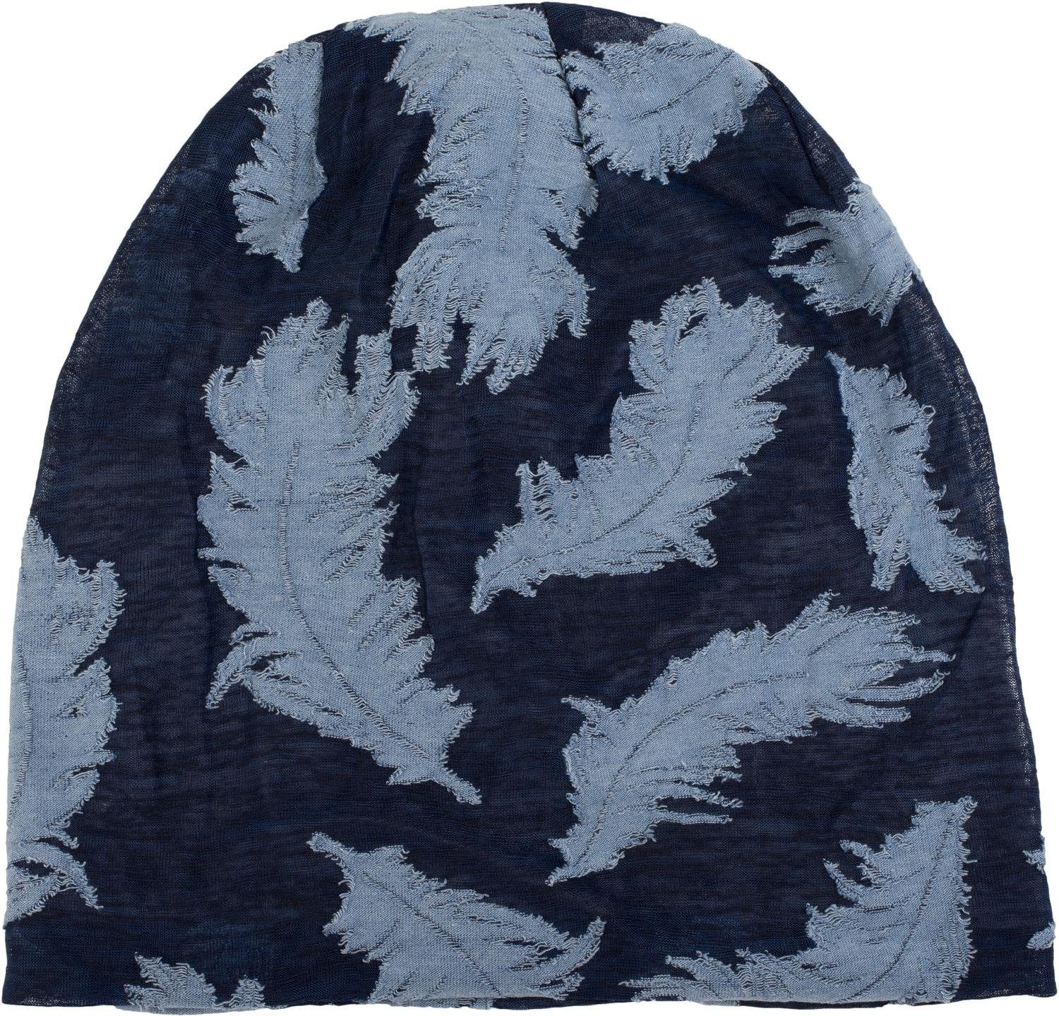 styleBREAKER Beanie Beanie mit Feder Muster günstig online kaufen