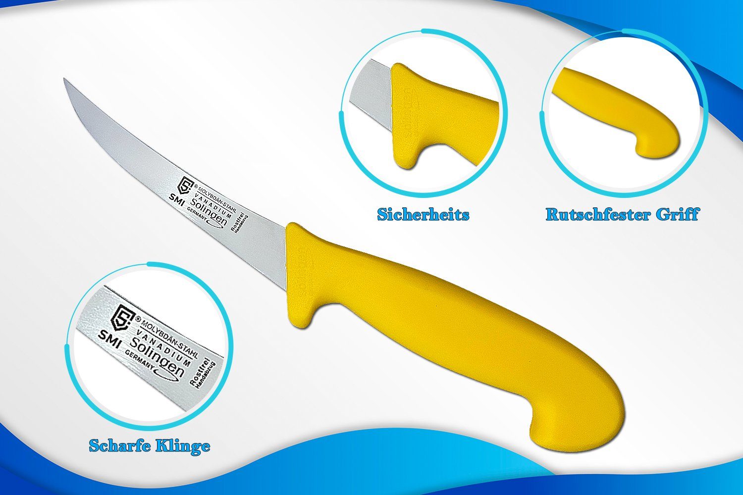 Fleischmesser Metzgermesser Solingen 5 2-tlg Ausbeinmesser Zoll SMI Ausbeinmesser