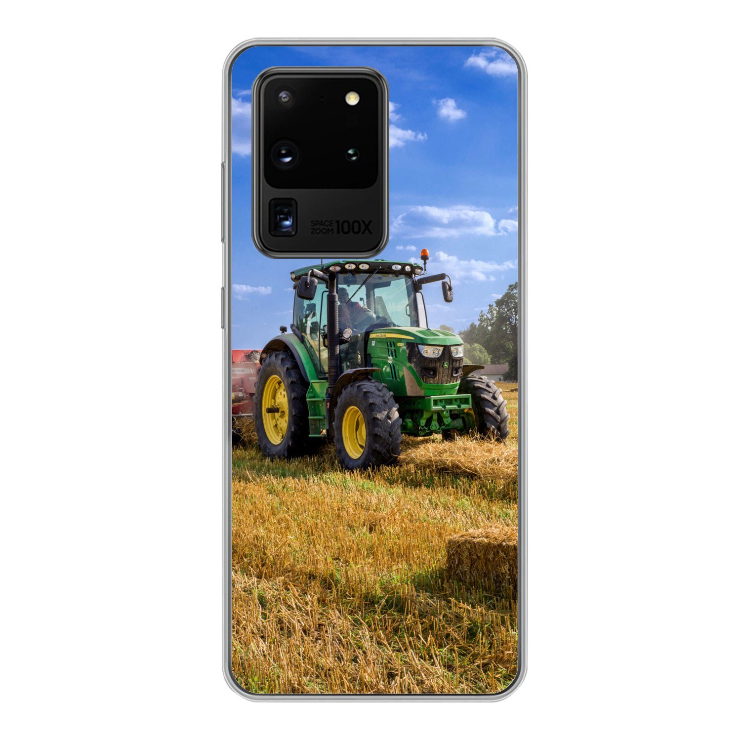 MuchoWow Handyhülle »Traktor - Bauernhof - Heu - Feld - Sonne - Landleben«,  Phone Case, Handyhülle Samsung Galaxy S20 Ultra, Silikon, Schutzhülle