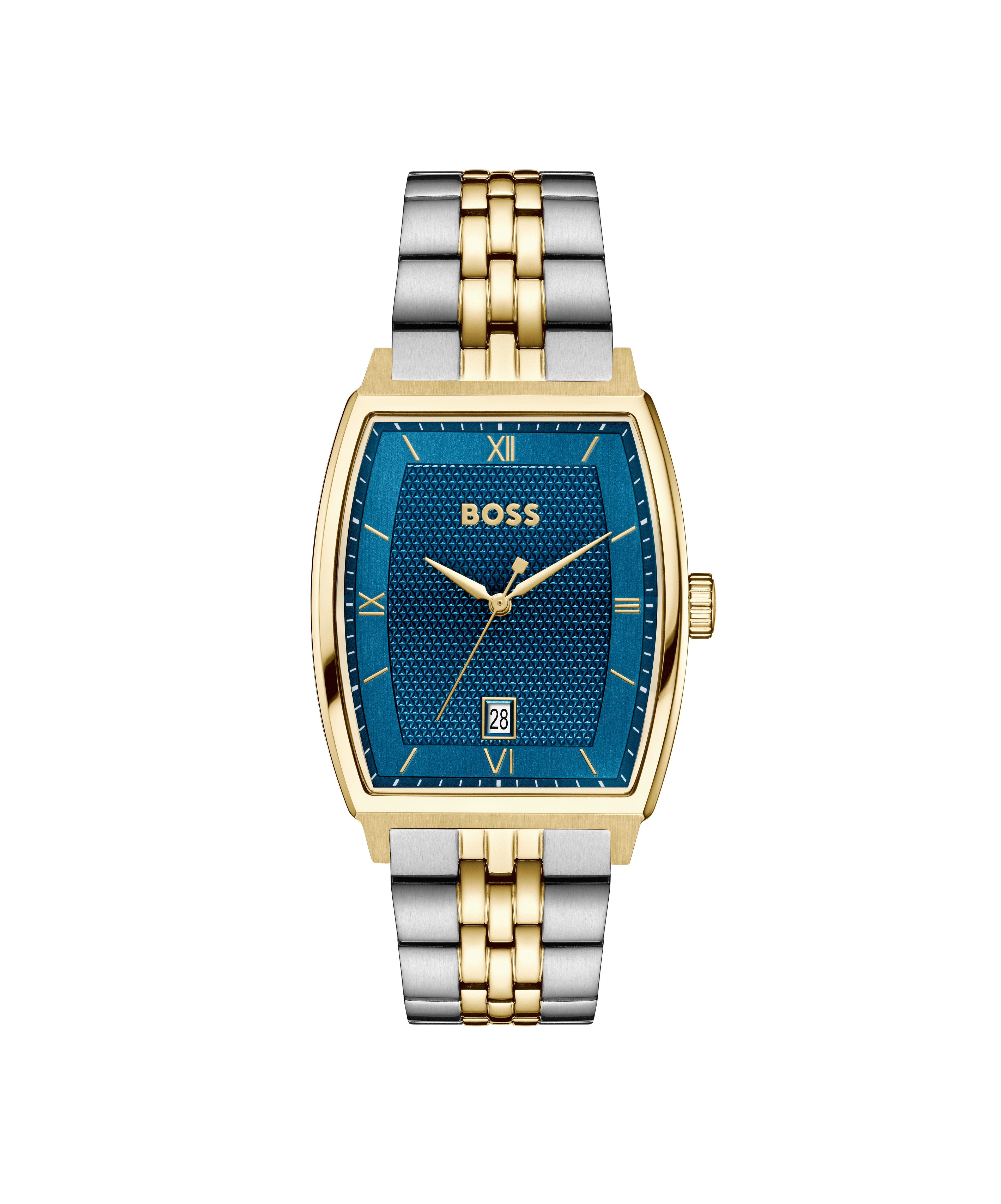 BOSS Quarzuhr PRINCIPLE 1514354, Armbanduhr, Herrenuhr, Edelstahlarmband, analog, Tag