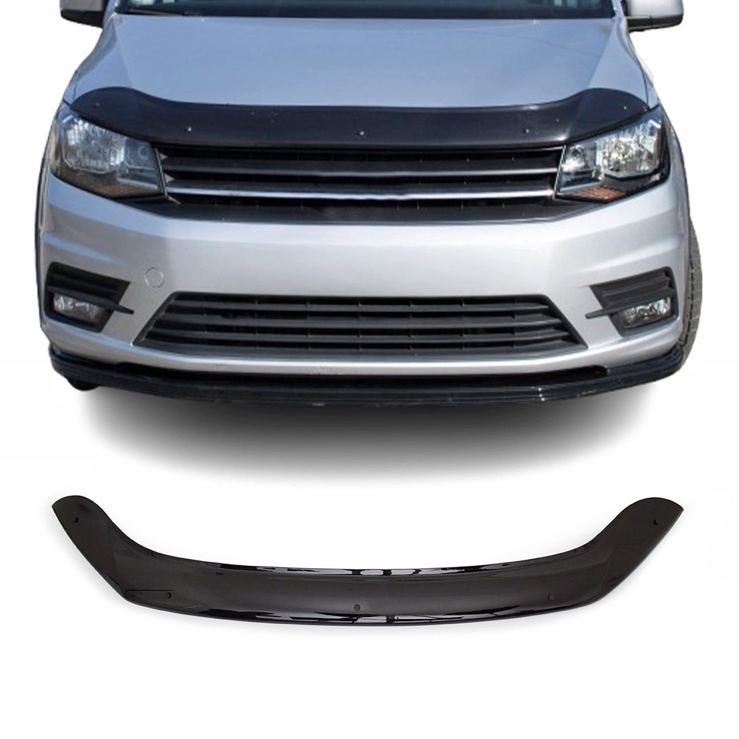 OMAC Lüftungsgitter Motorhaube Deflektor für VW Caddy 2015-2020 Dunkel (1 St), Luftabweiser, Abweiser, Schneeschutz, Langlebig,Einfache Montage