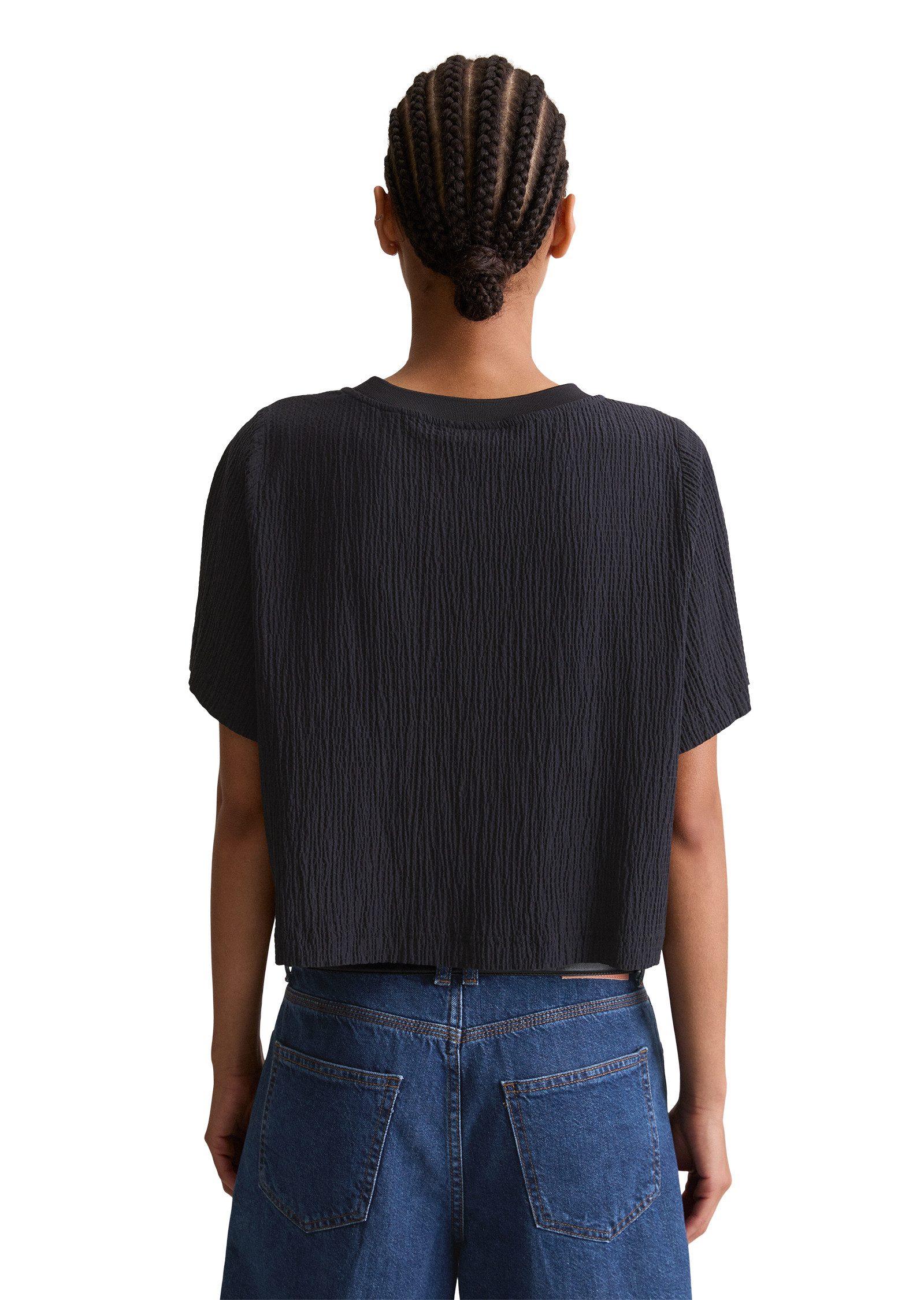 Marc O'Polo DENIM Blusenshirt relaxed fit, mit markanter Struktur, cropped günstig online kaufen