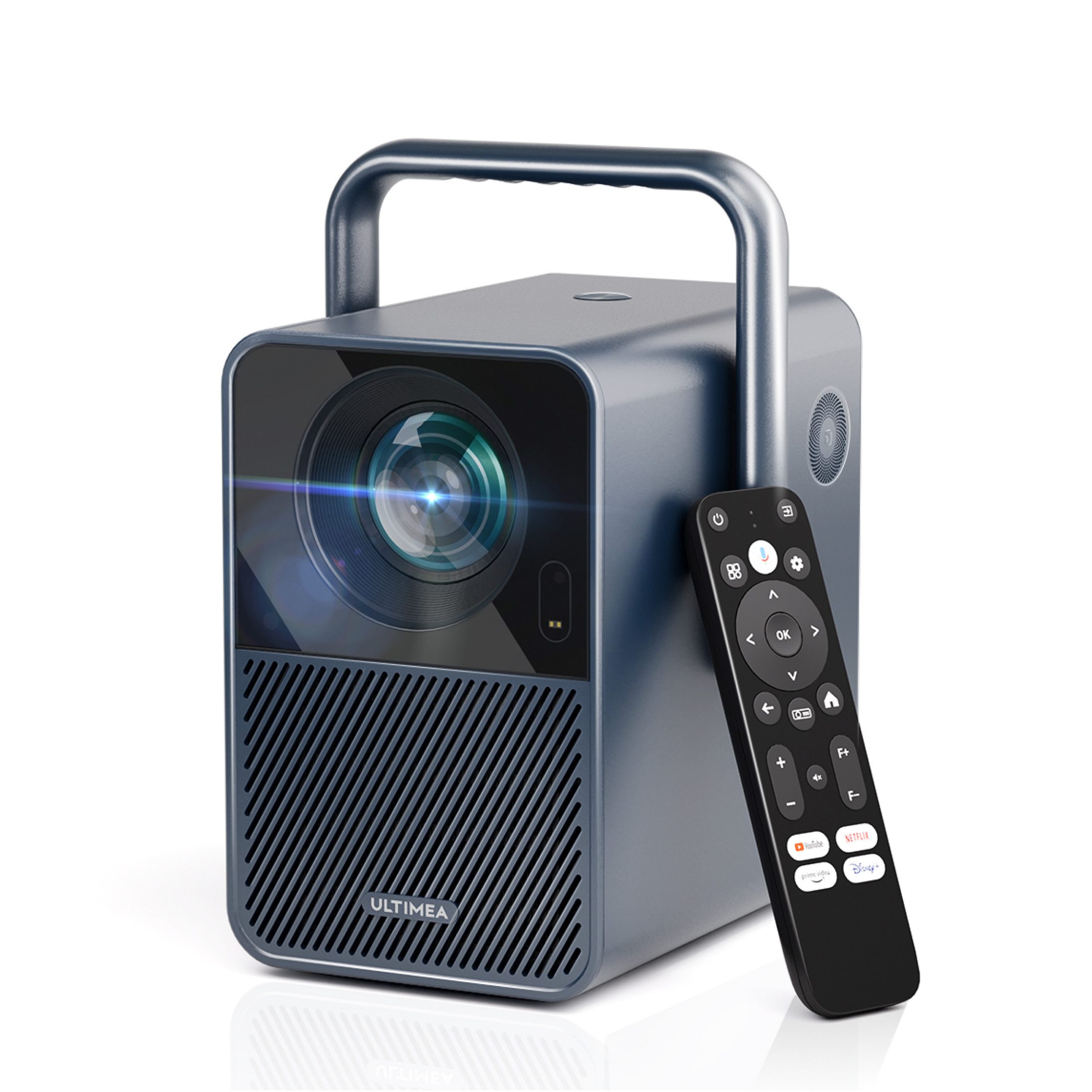 Ultimea Poseidon E40 Beamer, Android TV 11.0 mit Netflix,Dolby Audio Beamer (30000 lm, 2000:1, 1920 x 1080 px, Tragegriffdesign, Tragbar Projektor Native 1080P)