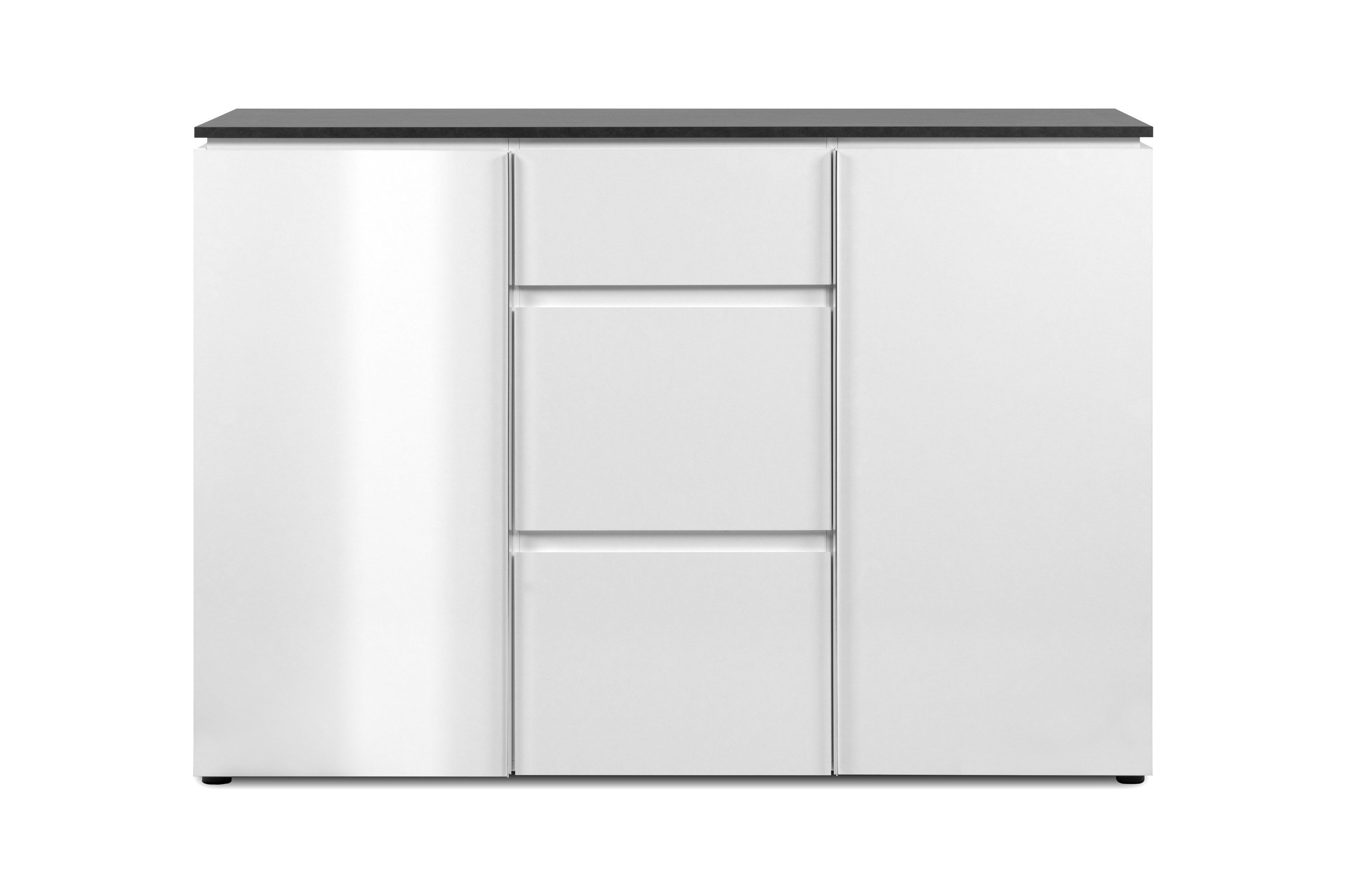 Finori Kommode in Matera / weiß HGL - 133x92x40cm (BxHxT)