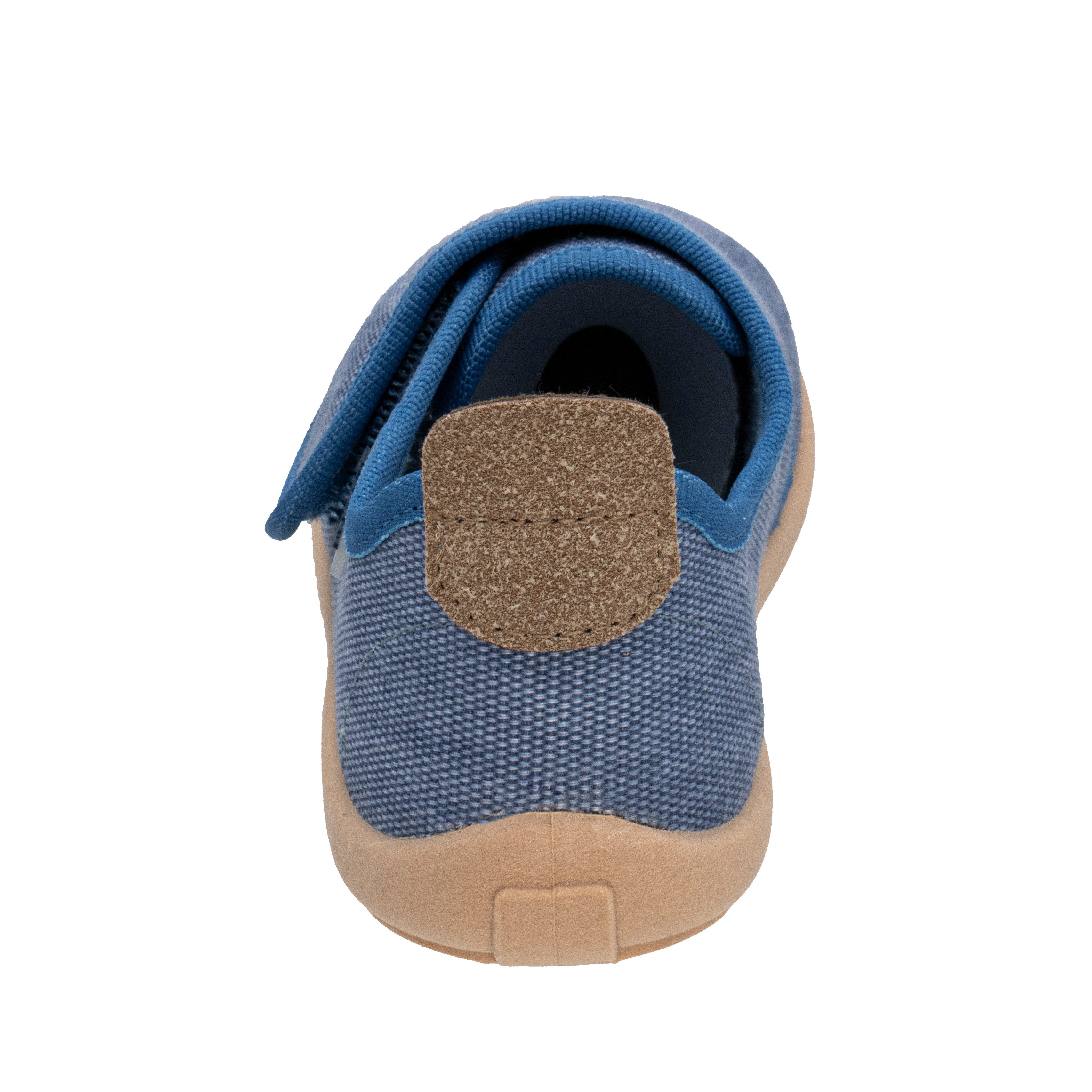 Fischer-Markenschuh Softer Hausschuh für Kinder, aus Baumwollleinen, mit Frotteefutter, Klettverschluss – Bild 5 von 5