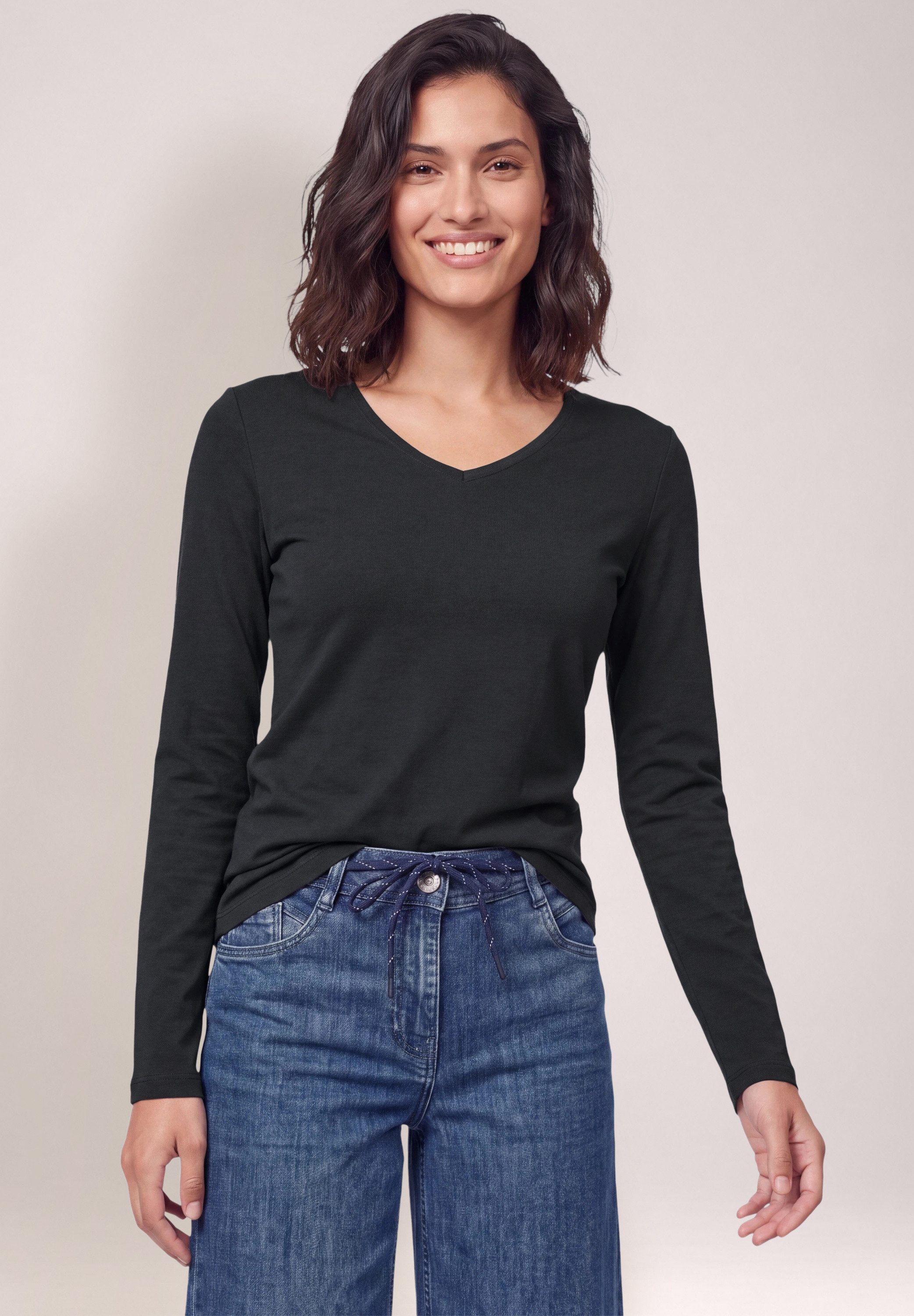 CECIL Langarmshirt aus reiner Baumwolle