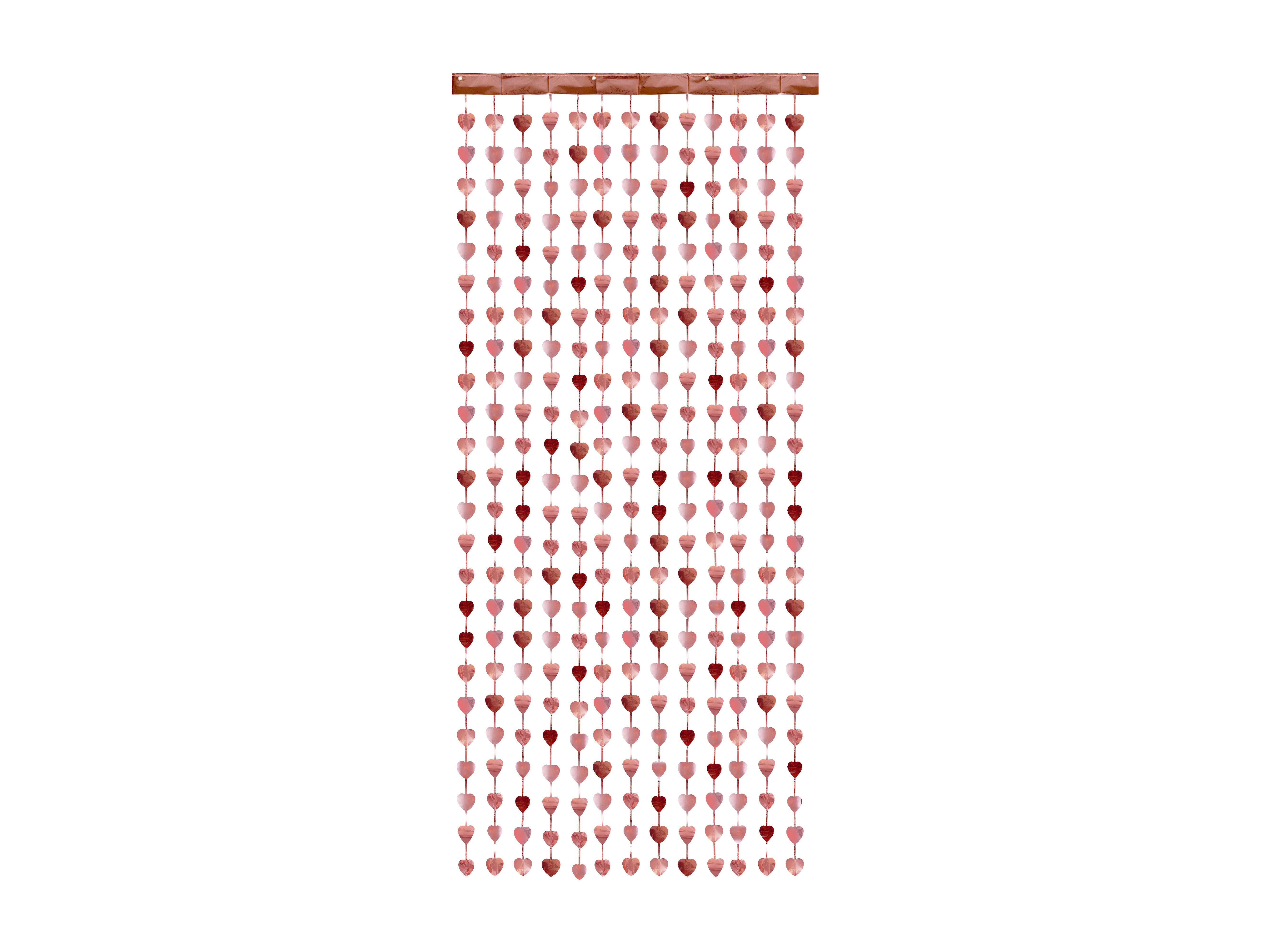 partydeco Hängedekoration Türvorhang Herzen 100x245cm, Roségold