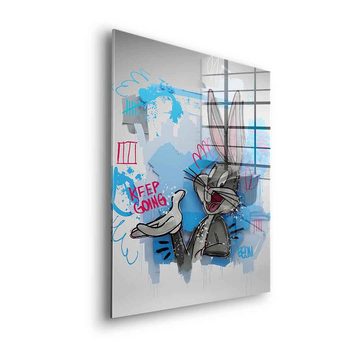 DOTCOMCANVAS® Acrylglasbild Layer Bunny - Acrylglas, Acrylglasbild Layer Bunny Comic Cartoon Pop Art Bugs Bunny blau grau
