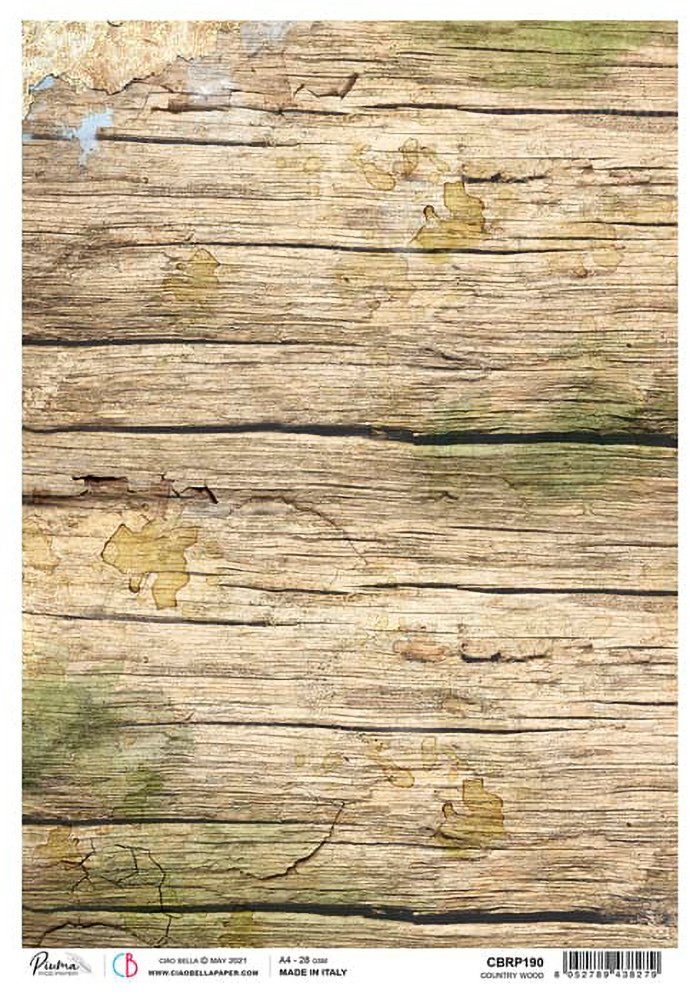 Ciao Bella Seidenpapier Country Wood, 30 cm x 21,5 cm