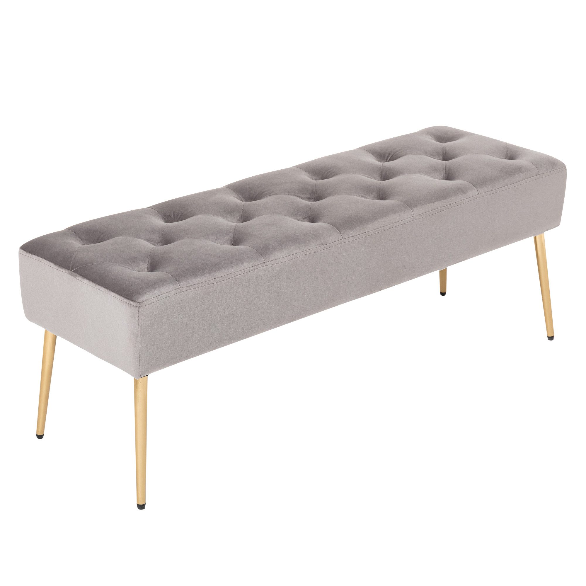 Duhome Sitzhocker (9130C), Sitzbank Polsterbank Sitzhocker Schminkbank mit Knöpfen, Metallbeine