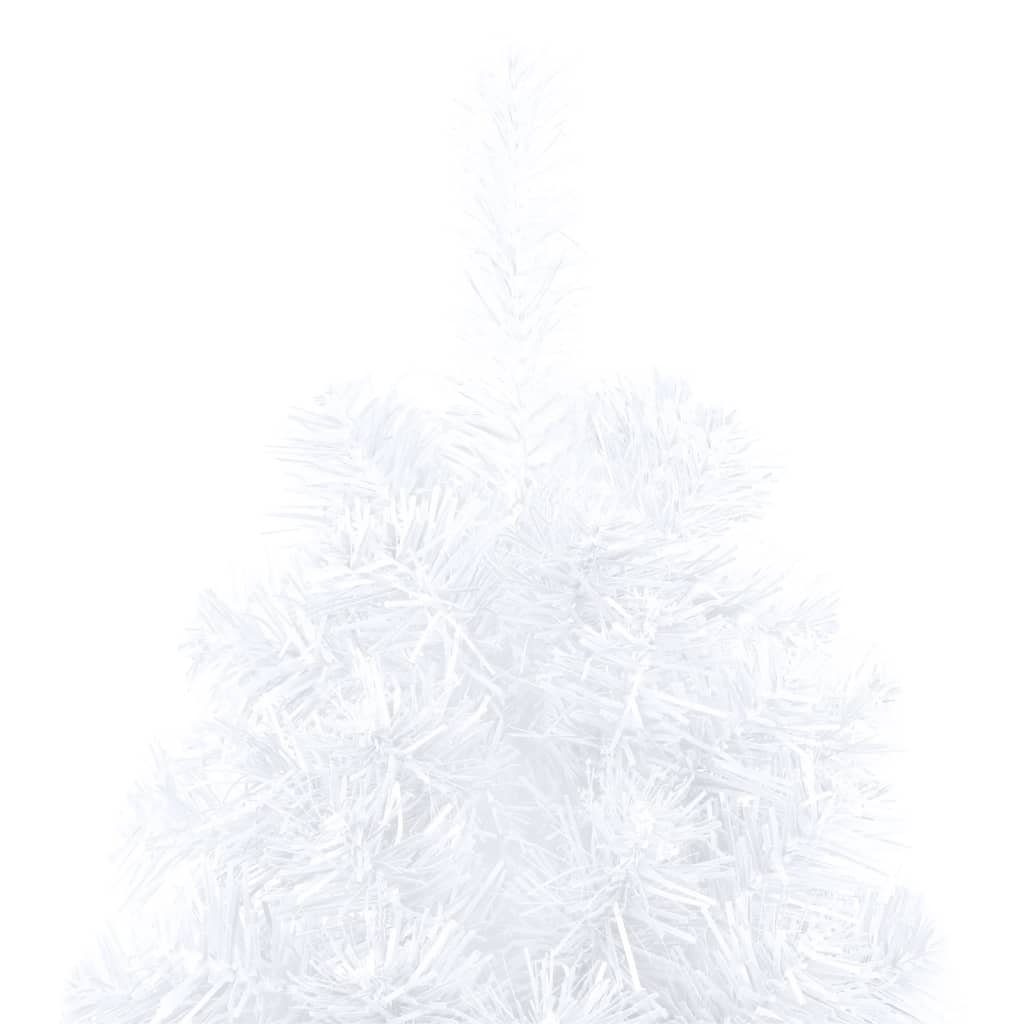 furnicato Künstlicher Weihnachtsbaum Halb-Weihnachtsbaum Weiß Ständer PVC 180 cm mit Künstlicher