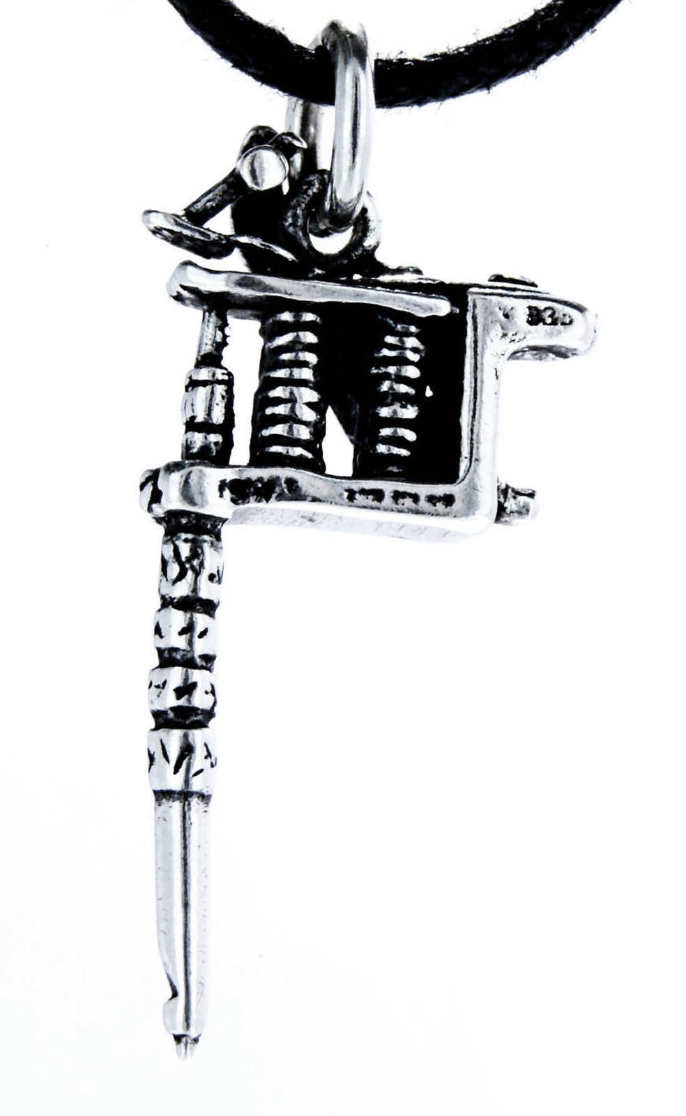 Kiss of Leather Kettenanhänger Tätowiermaschine Tattoo tätowieren 925 Silber