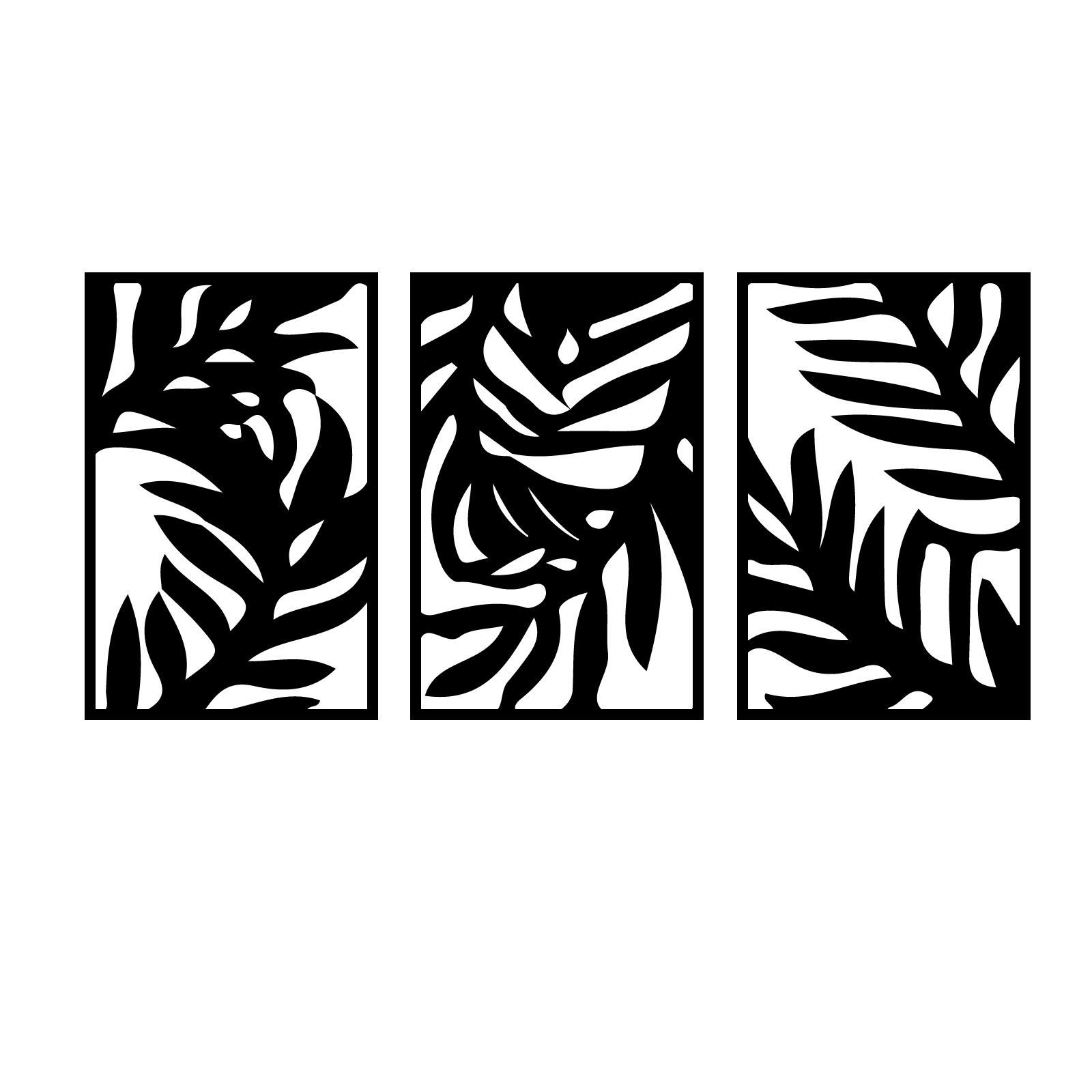 Wanddekoobjekt 3xQuadratische Metallblattkombination Wanddekor, schattiert,natürlich.