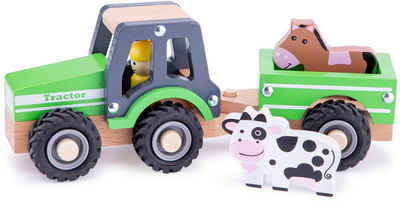 New Classic Toys® Spielzeug-Traktor »Little Driver - Holztraktor«, (Set), mit Anhänger