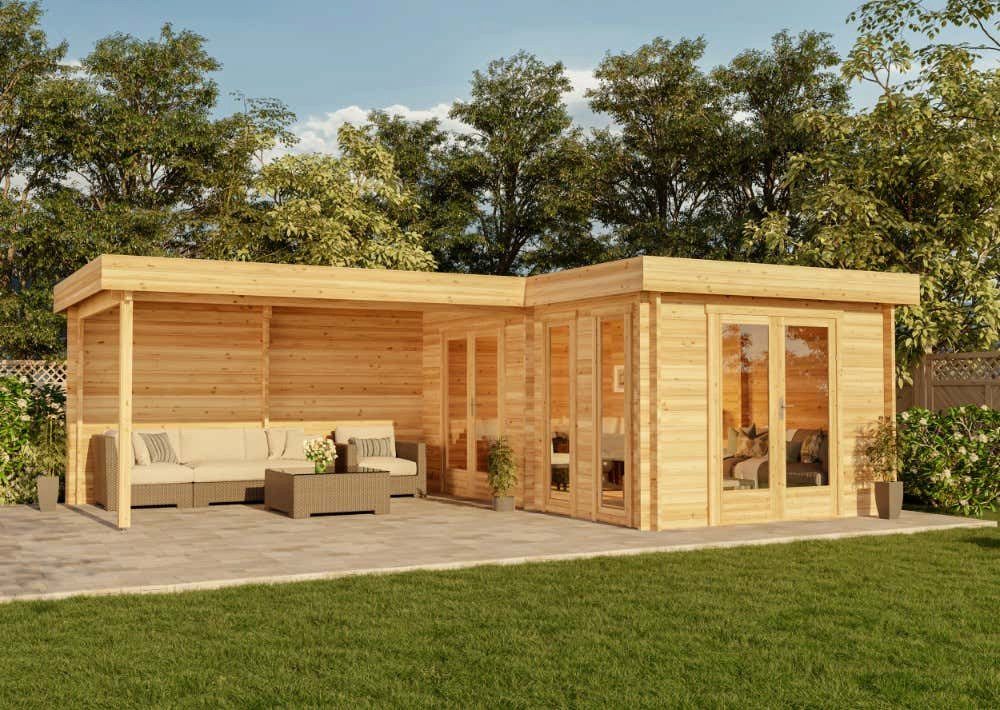 Alpholz Gartenhaus Holz Flachdach Quinta ISO, günstig online kaufen