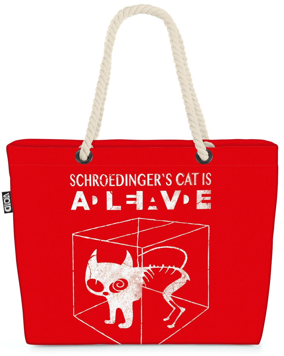 Bag Sheldon (1-tlg), Beach Strandtasche Shopper big rot Schrödingers Physik VOID Katze bang