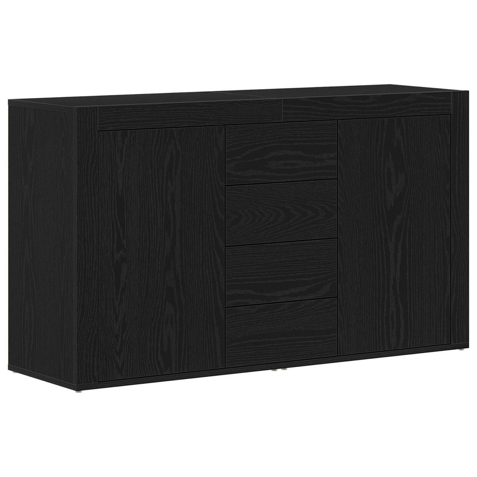 vidaXL Sideboard Sideboard Schwarz Eiche Fertigholz günstig online kaufen