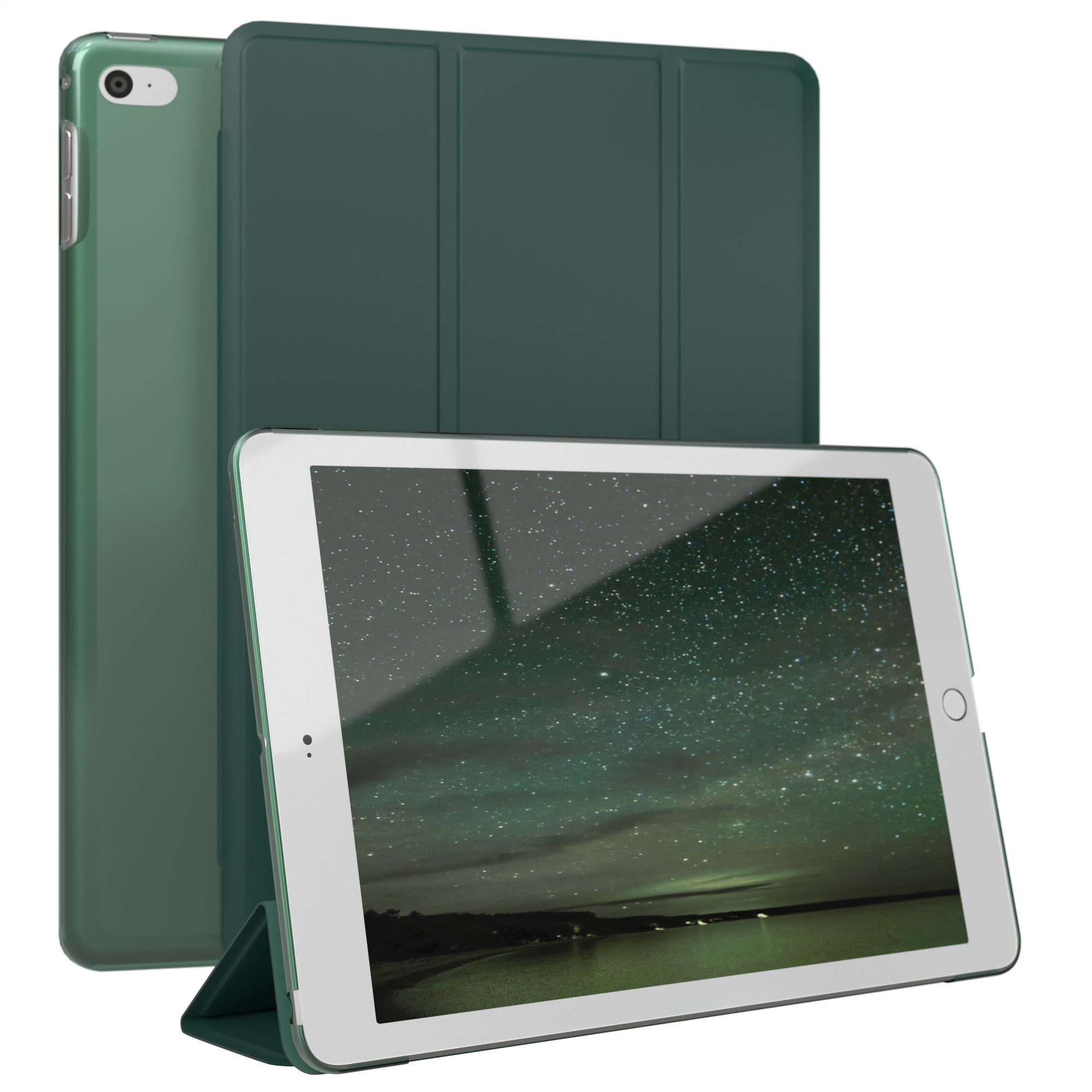 EAZY CASE Tablet-Hülle Smart Case für Apple iPad Mini 4. / 5. Generation 7,9 Zoll, Tablet Schutzhülle aufstellbar Flip Cover Bookstyle Hülle Dunkelgrün