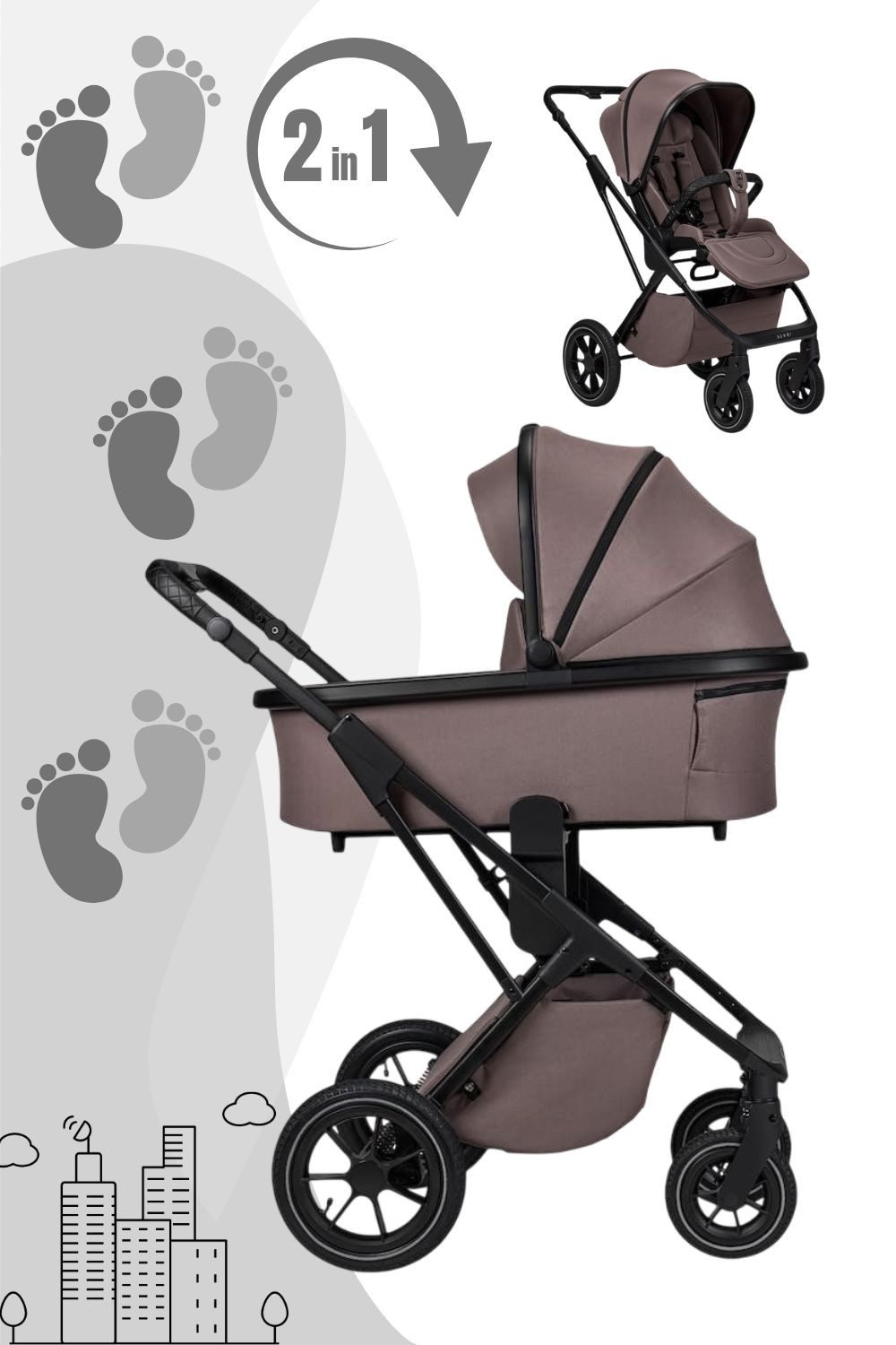 Kombi-Kinderwagen PIÙ Kinderwagen / Kombikinderwagen