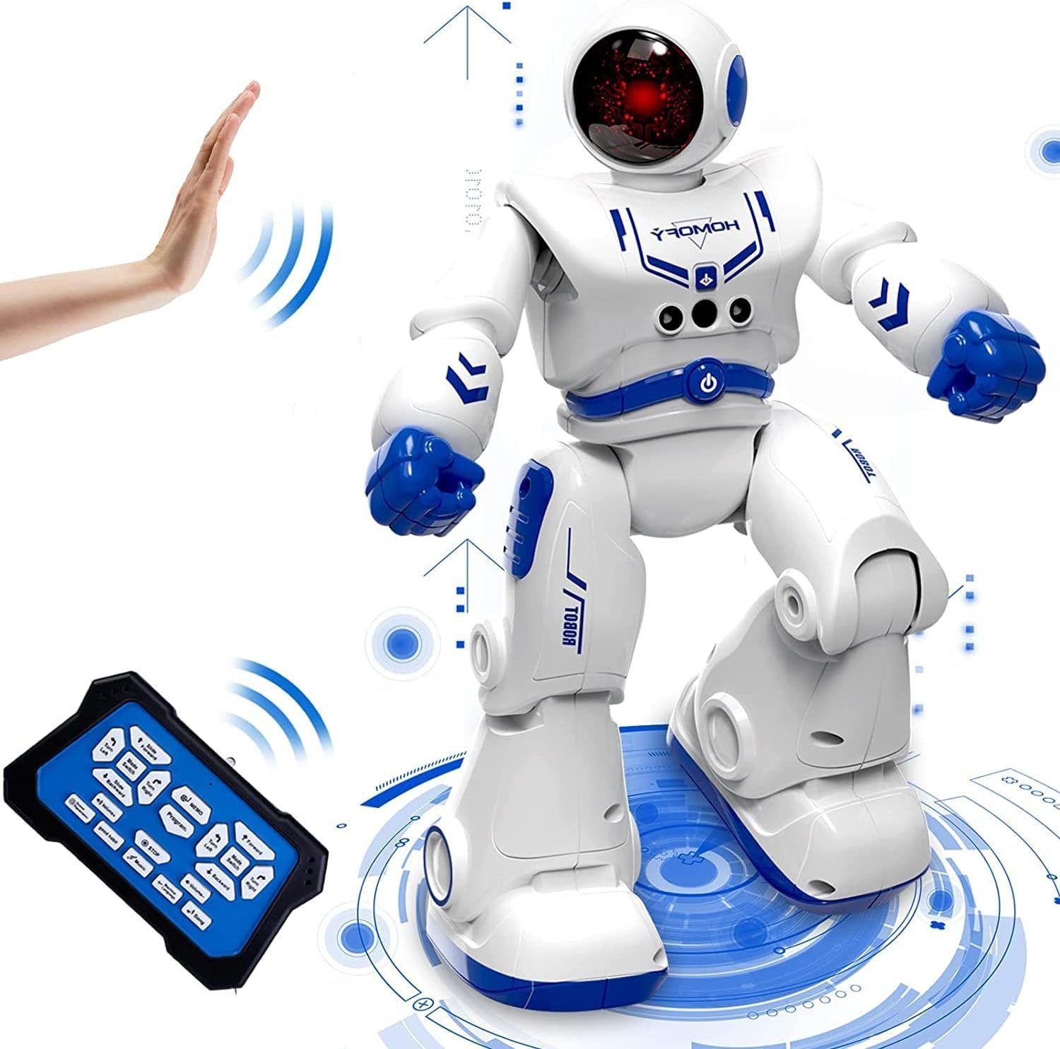 autolock Lernroboter Ferngesteuert Roboter Spielzeug für Kinder,Intelligent Programmier, RC Roboter mit Gestensteuerung/Walk Lernen Spielzeug Geschenk