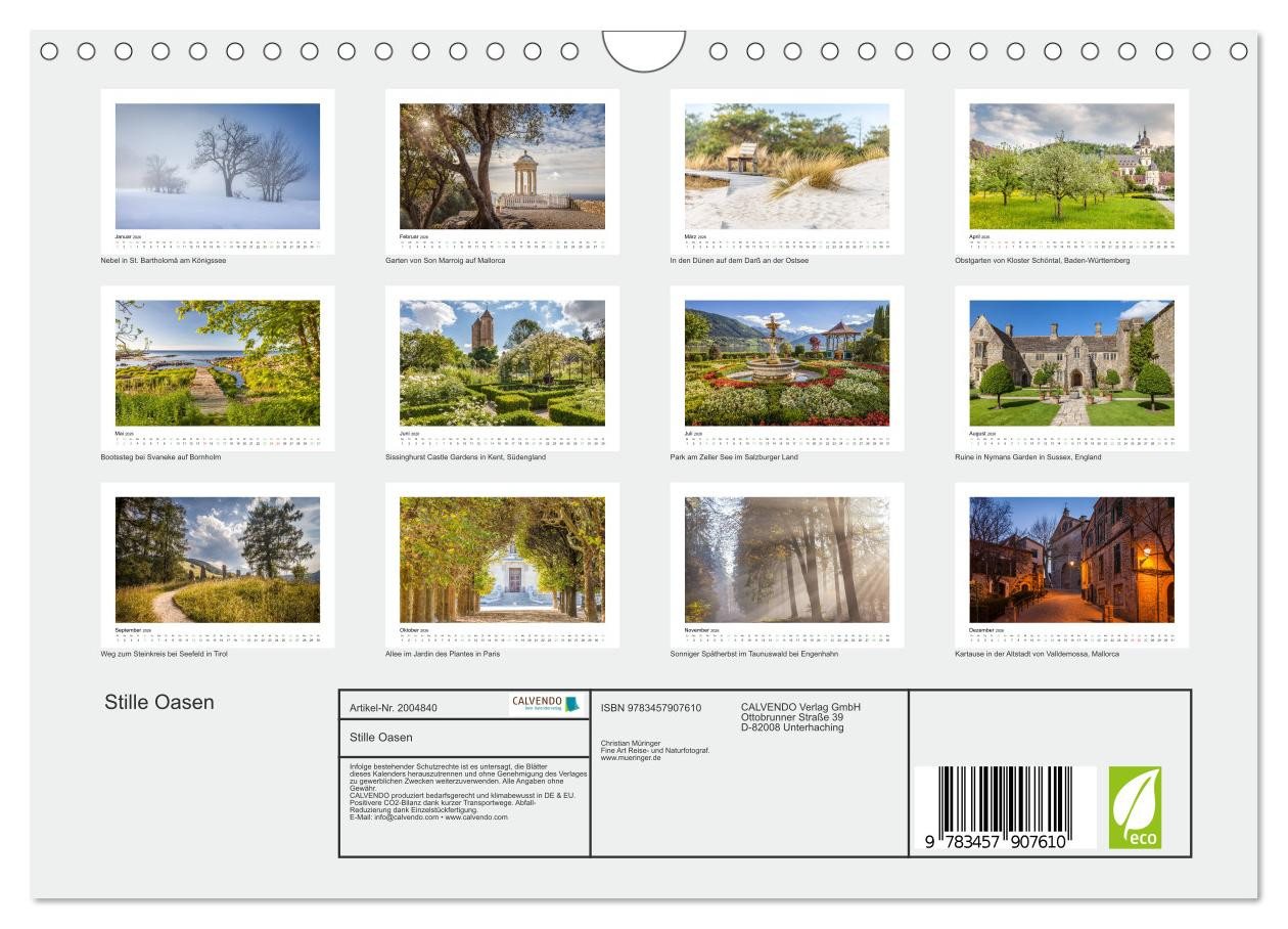 Thumbnail - CALVENDO Wandkalender Stille Oasen (Wandkalender 2026 DIN A4 quer), CALVENDO Monatskalender